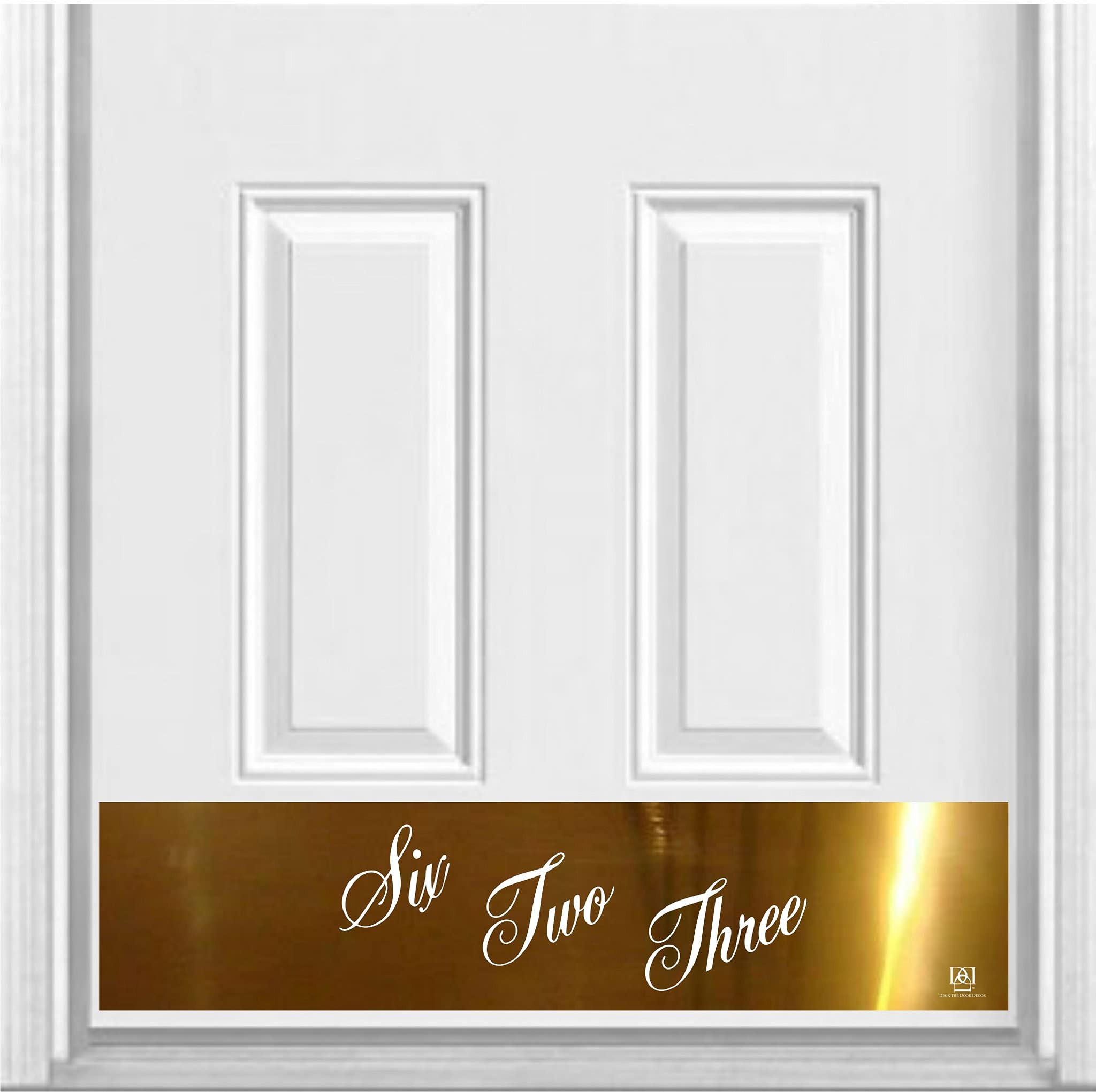 Engraved Brass Door Kick Plate - 'I Love Lucy' Address Numbers - 6x32 Inch for Home Entry