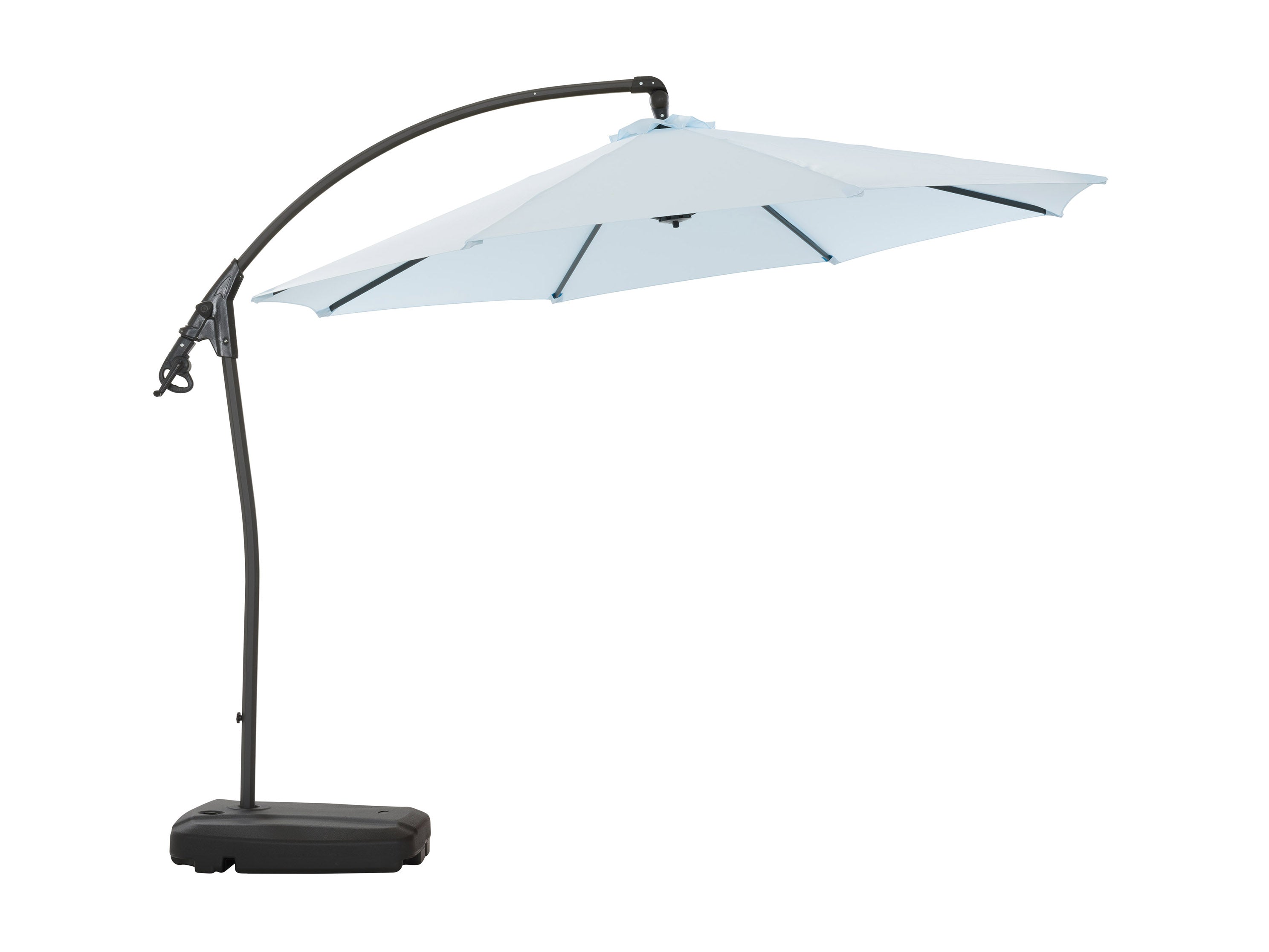 10ft Light Blue Cantilever Umbrella with Heavy Duty Base - Patio, Poolside, and Outdoor Relaxation Shade Solution