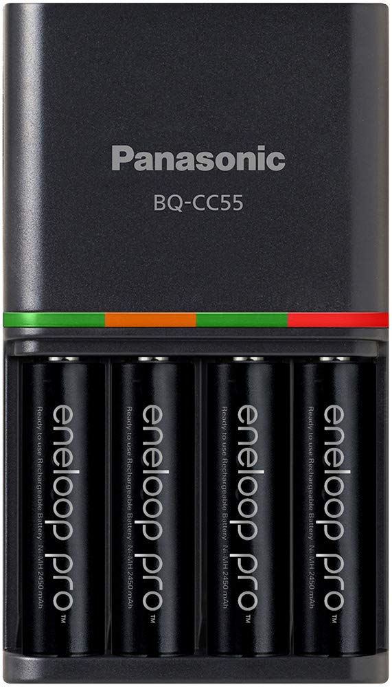 Panasonic Eneloop Pro AAA Rechargeable Batteries (8-Pack) with Advanced 4-Hour Quick Charger - Perfect for Digital Cameras, Gaming Controllers & Smart Home Devices