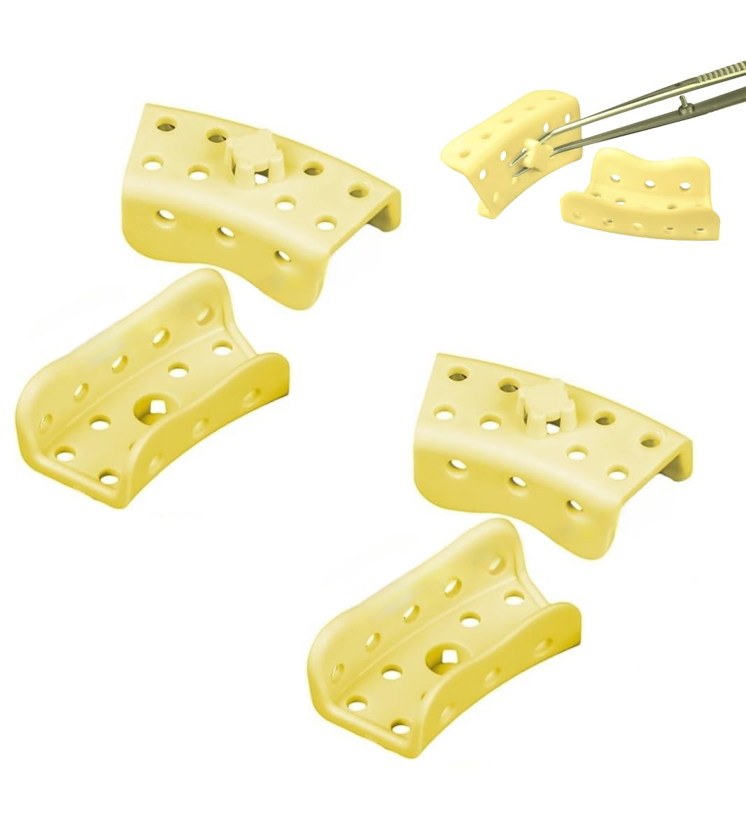 25-Pack Dental Mini Impression Trays for Crown & Bridge - Micro-Tray Quadrant Impressions (Yellow) - Perfect for Dentists, Orthodontists & Dental Labs