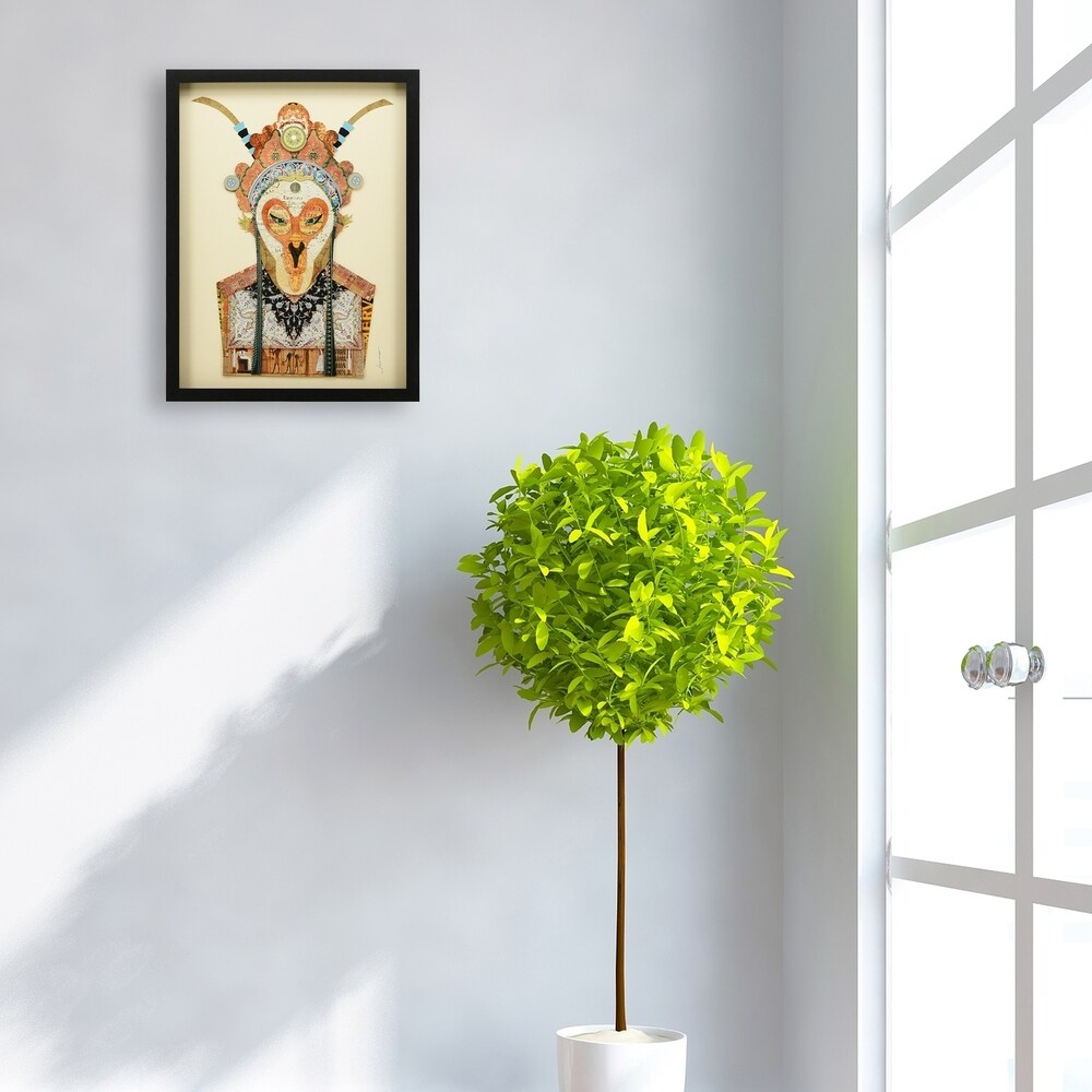 Beijing Opera Mask & Jiangwei Alex Zeng's Dimensional Collage Art - Framed Under Glass in Black Shadow Box | Perfect for Home Decor, Office Display & Cultural Gift Giving