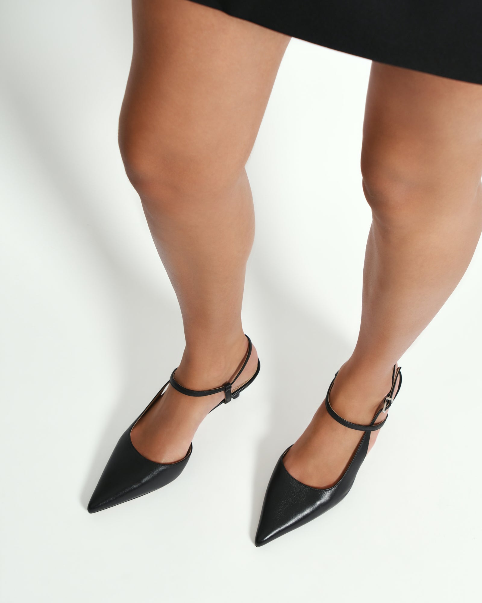Ricki Black Leather Mid Heels for Women - Comfortable & Stylish Dress Shoes for Work, Party & Evening Events