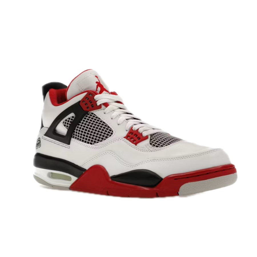 Air Jordan 4 Retro Fire Red Mars Blackmon Sneakers - Men's Basketball Shoes White/Varsity Red/Black - Perfect for Streetwear & Sneaker Collectors