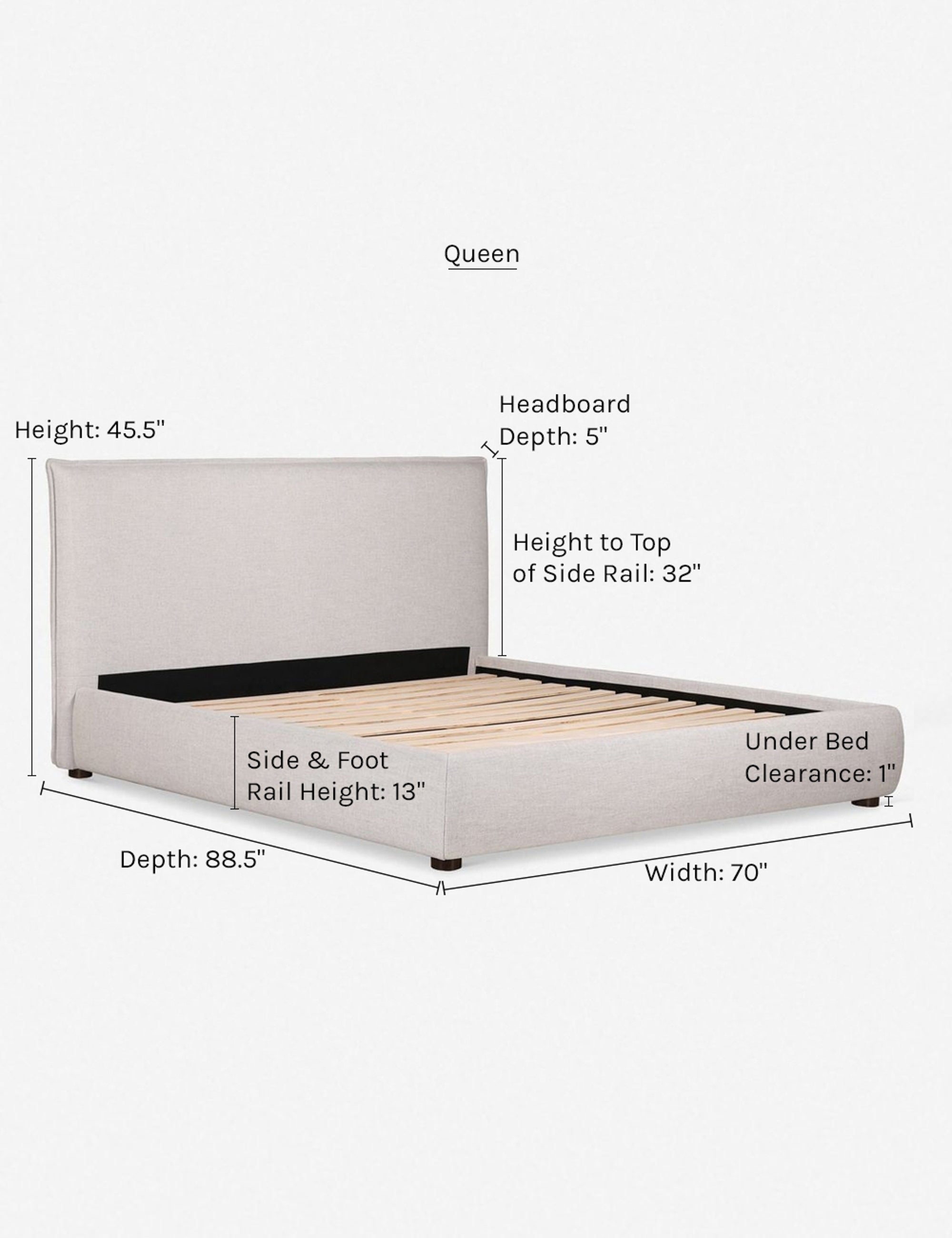 Cambria Platform Bed Frame - Modern Low Profile Bed with Wooden Slats - Perfect for Minimalist Bedroom & Small Spaces