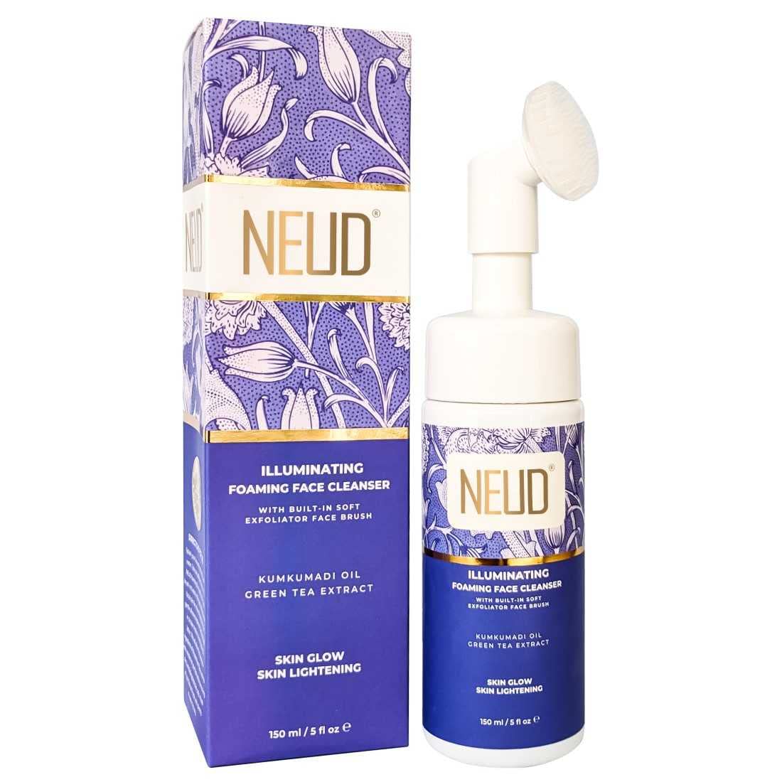 NEUD Foaming Face Cleanser 150ml - Brightening Facial Wash for Glowing Skin | Gentle Daily Cleanser for All Skin Types | Perfect for Morning & Night Skincare Routine