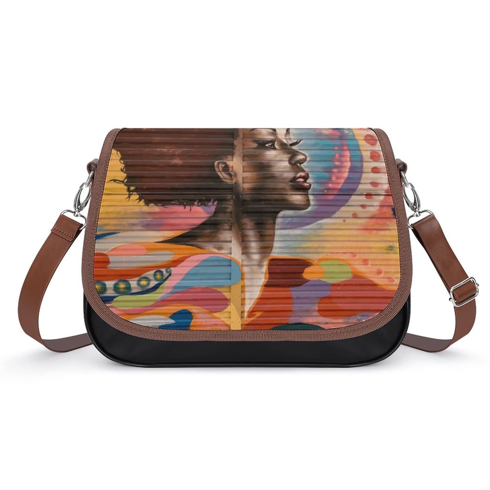 Stylish Printed Crossbody Bags for Women - Fashionable Leather Shoulder Bag & Satchel Hobo Purse with Abstract Sunflower Design | Perfect for Daily Commute, Shopping & Travel Accessories