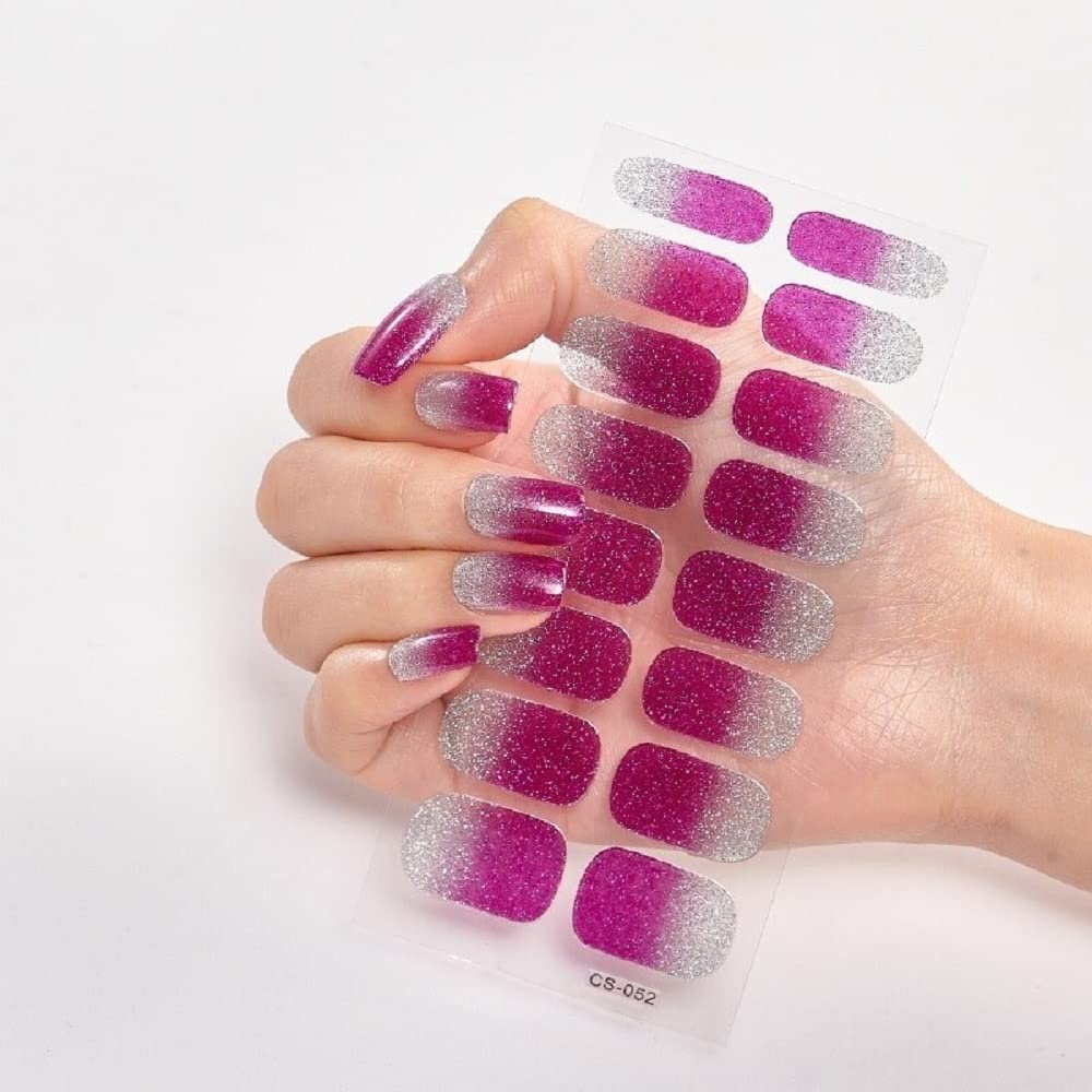 5 Sheet Self-Adhesive Nail Stickers Set - DIY Nail Art Decoration with Glitter, Sequins & Powder for Manicure (CS-52) | Perfect for Parties, Weddings & Everyday Nail Designs