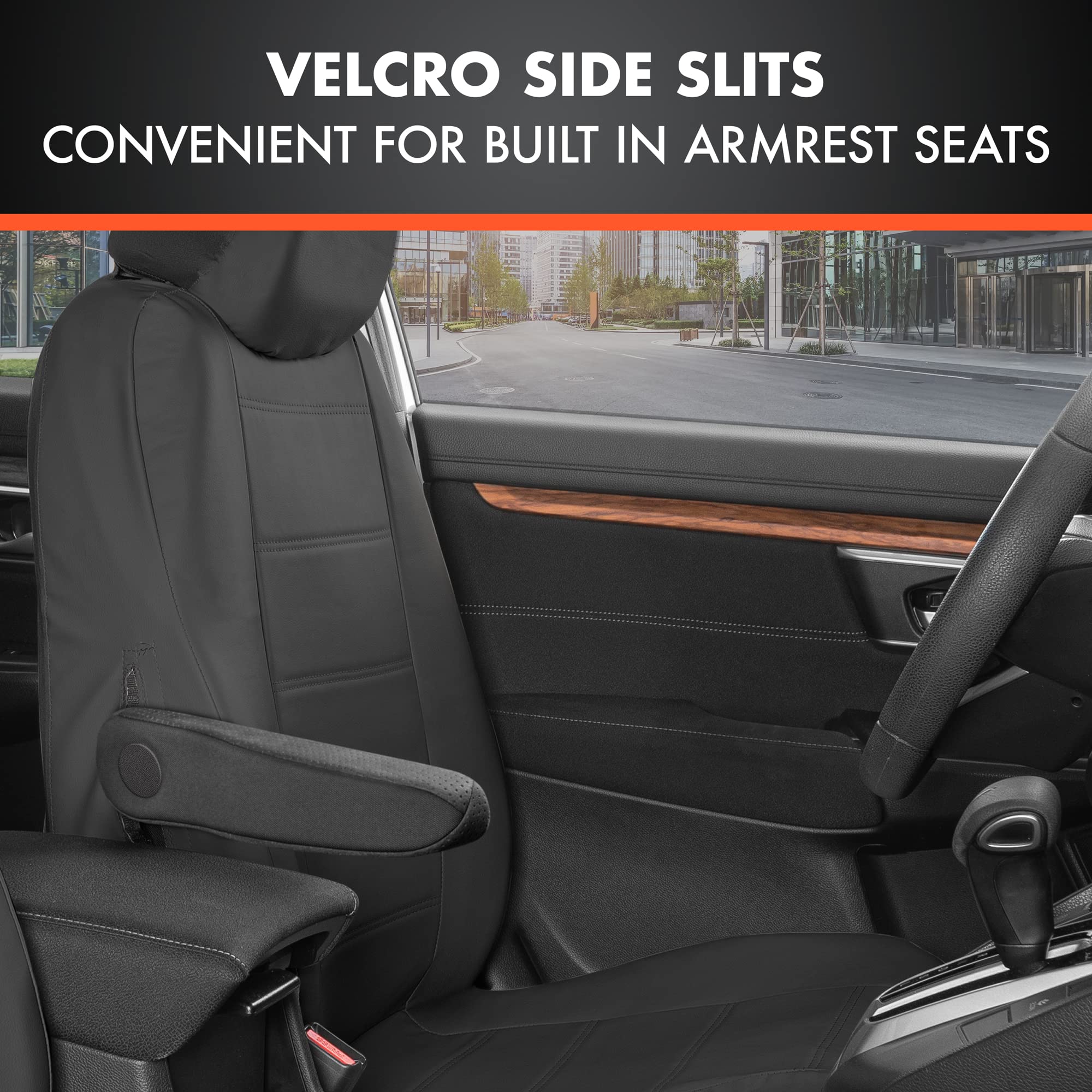 Premium Leatherette Car Seat Covers - Black PU Leather Auto Accessories for Cars, SUVs & Trucks | Waterproof & Comfortable Seat Protectors for Driving, Commuting & Road Trips