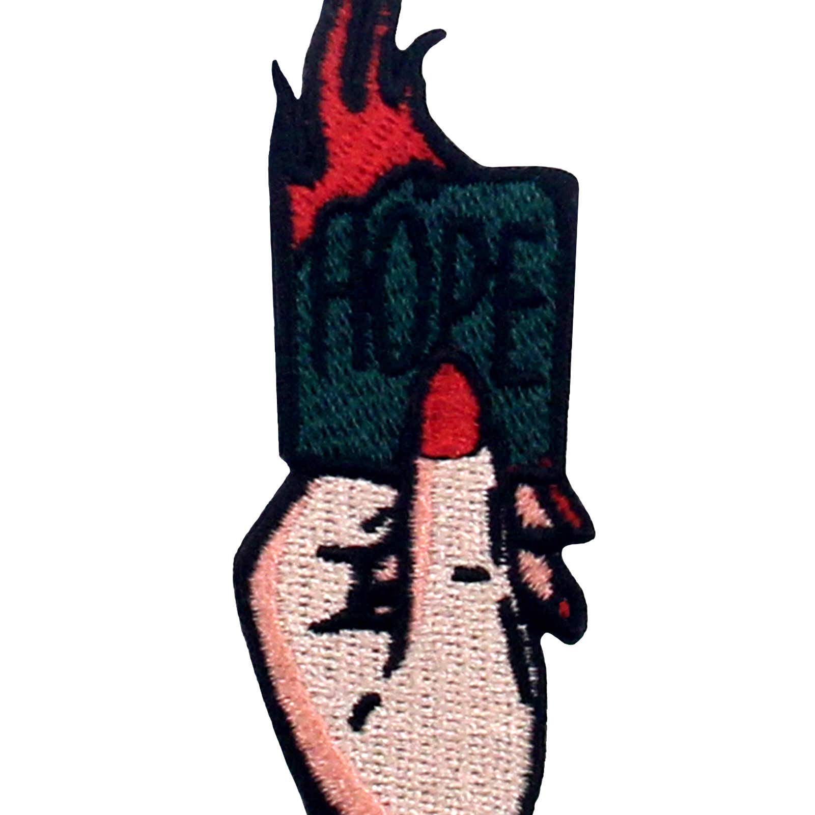 Burning Hope No Hope Nope Embroidered Patch - Iron On or Sew On Applique Emblem for Jackets, Backpacks & DIY Crafts