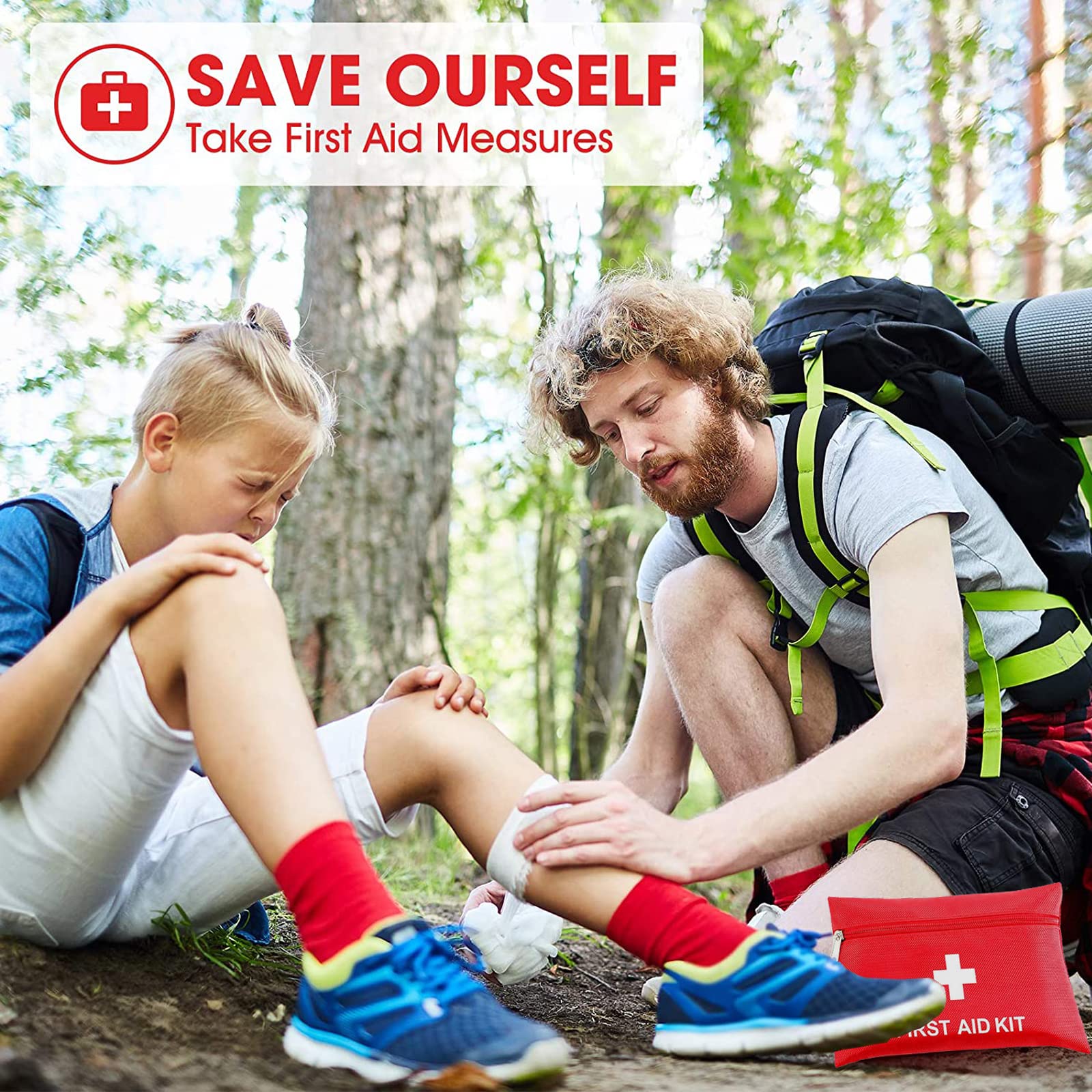 97-Piece First Aid Kit for Travel, Camping, Hiking & Emergency Preparedness - Compact Medical Supplies for Cars, Home, School & Sports Activities - Essential Safety Kit for Outdoor Adventures & Everyday Use