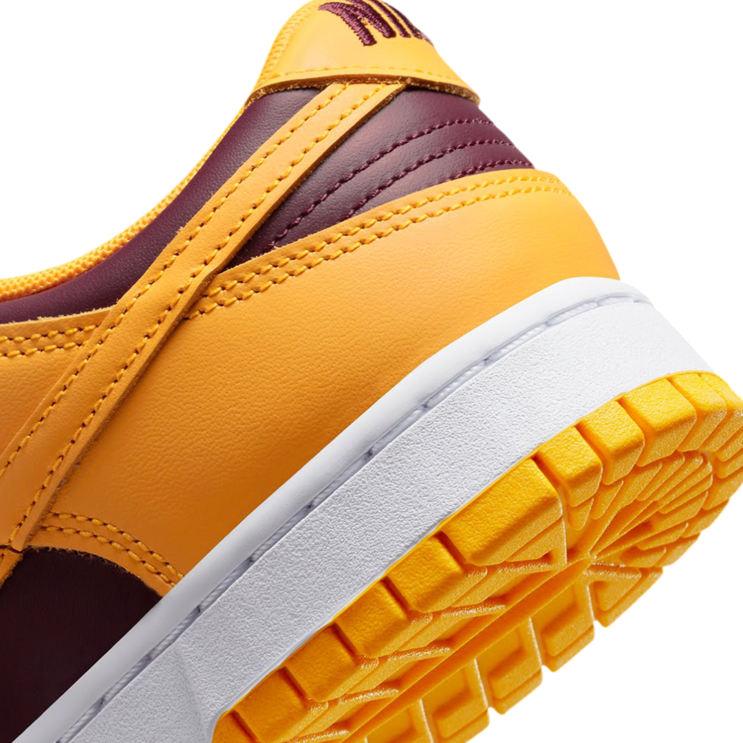 Nike Dunk Low Retro Sneakers - Arizona State Burgundy, University Gold & White | Men's & Women's Casual Shoes for Streetwear & College Fashion