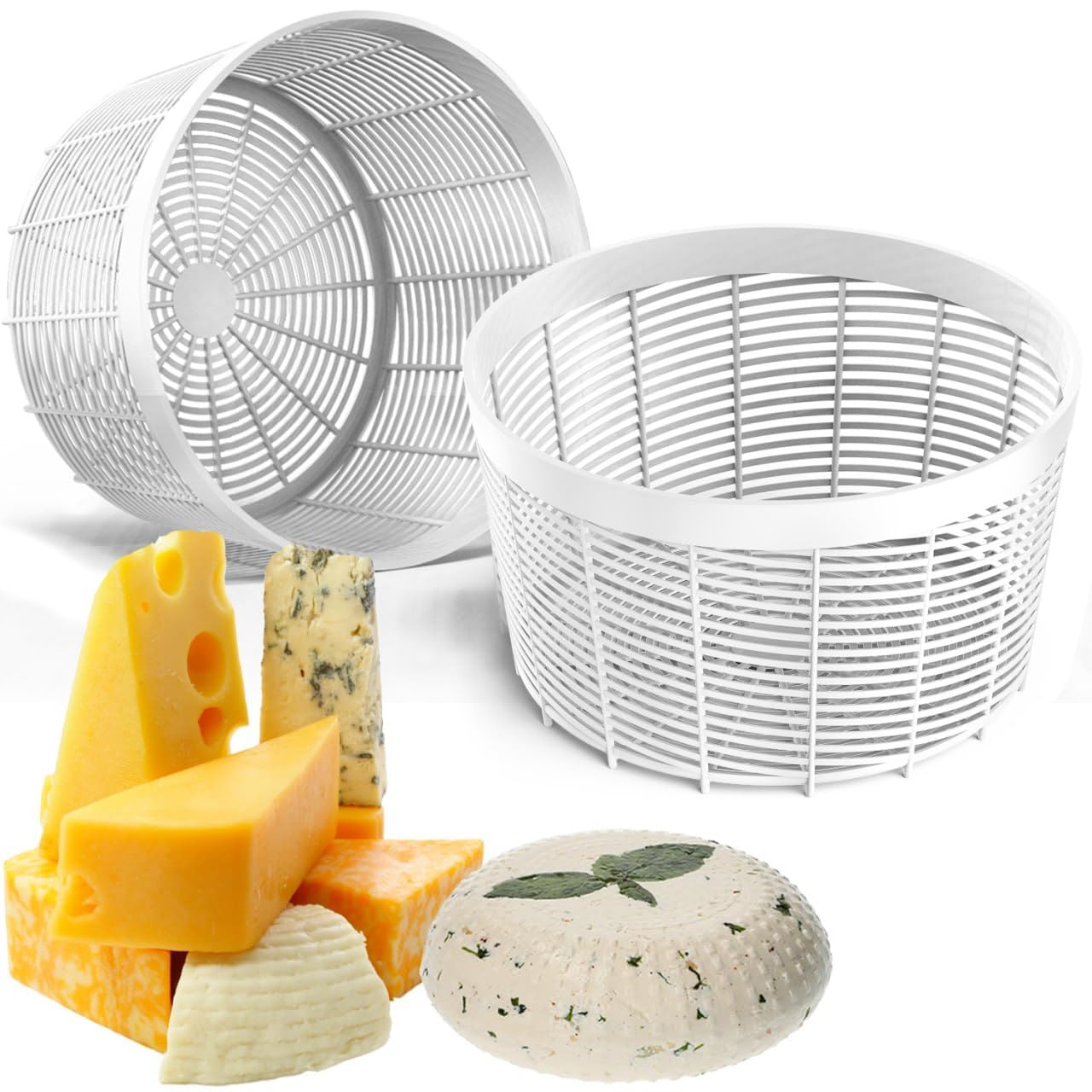 Premium Cheese Making Mold Kit for Semi-Soft & Soft Cheeses | DIY Cheese Making Supplies | Reusable Cheese Basket & Container Molds | Perfect for Home Cheesemaking, Gifts & Culinary Classes
