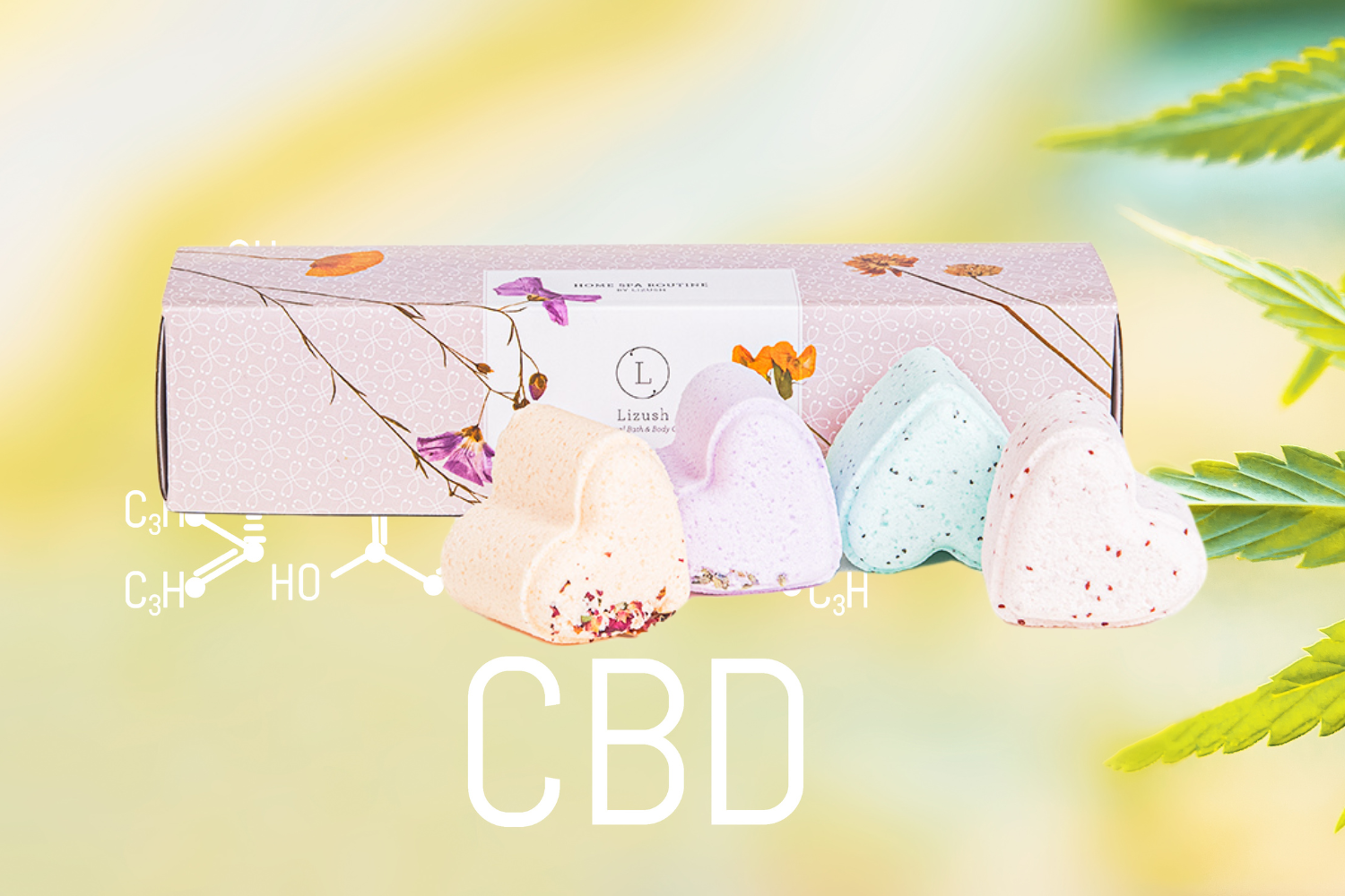 5 Heart-Shaped CBD Shower Steamers & Fizzies - THC Free, Gift Box Included & Personalizable | Aromatherapy for Relaxation & Stress Relief