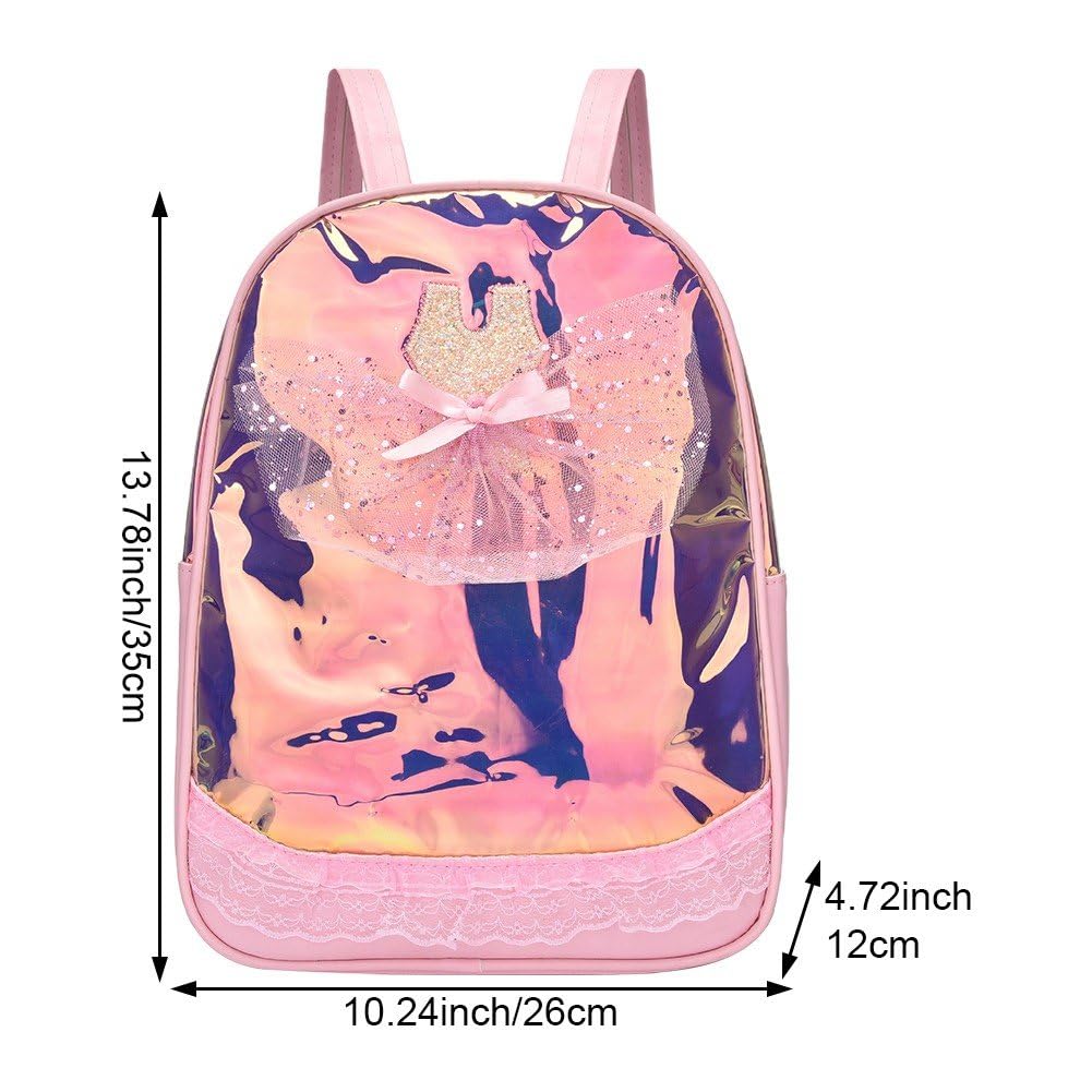 Pink Ballet Backpack for Girls - Kids Dance Bag with Yarn Skirt Decoration | Perfect for Ballet, Gymnastics, Swimming & Dance Classes | Lightweight School Backpack for Toddlers & Children