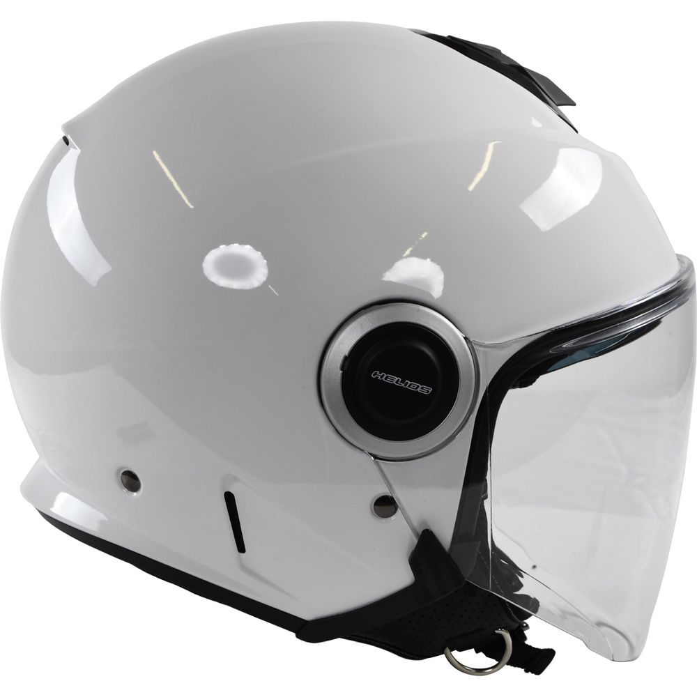 Airoh Helios Jet Motorcycle Helmet Gloss White - Lightweight Full Face Helmet for Street Biking & Urban Commuting