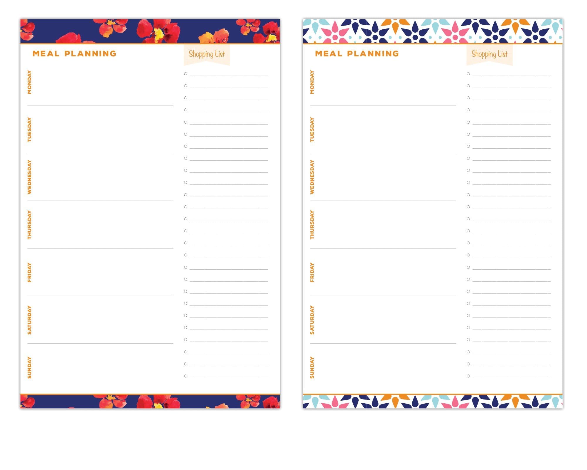 6x9 Inch Meal Planning Notepad - 80 Sheets | Weekly & Monthly Food Planner for Grocery Lists & Healthy Eating | Perfect for Kitchen, Office & Meal Prep