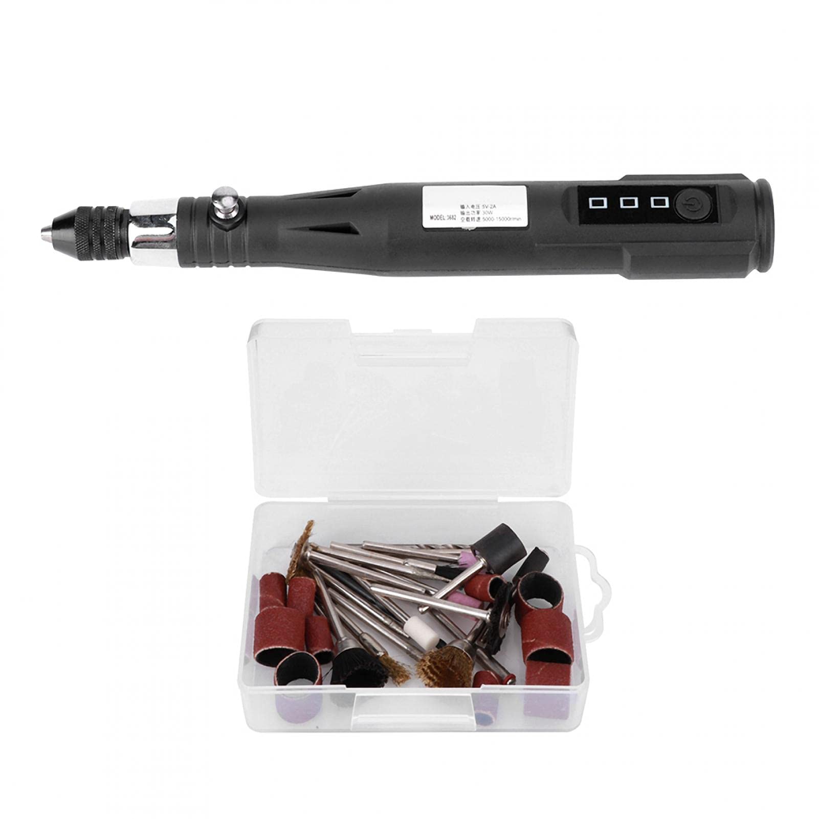 Electric Mini Drill & Grinder Pen - Portable Rotary Tool Kit 5000-15000 RPM with 5V 2A Power - Perfect for DIY Crafts, Jewelry Making, Wood Carving, Metal Engraving & Home Repairs