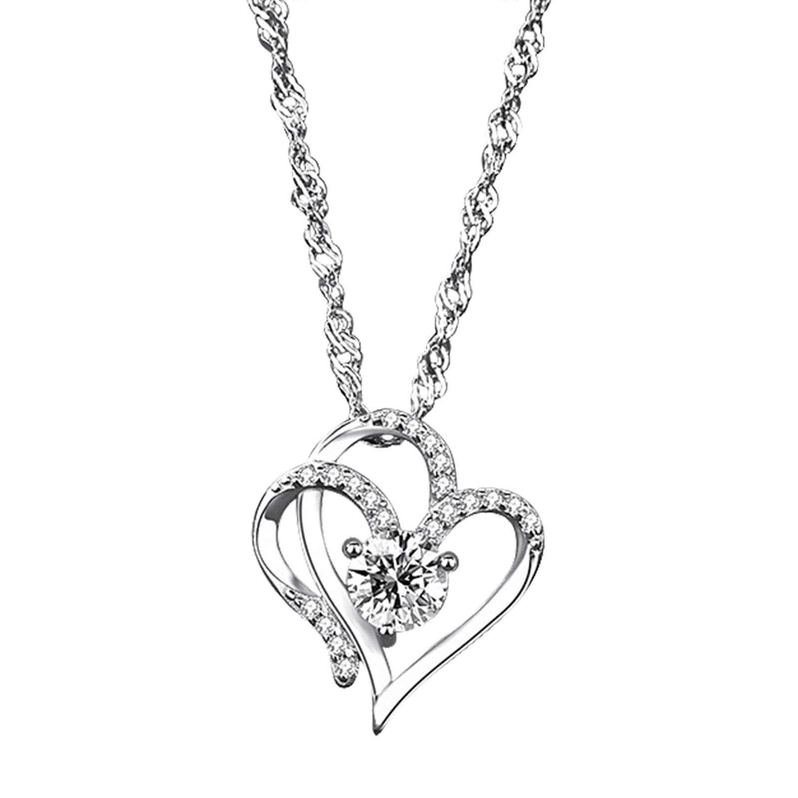 Elegant Diamond Love Necklace for Women - Infinity Pendant Clavicle Chain Jewelry Set, Perfect for Valentine's Day, Anniversary & Romantic Gifts