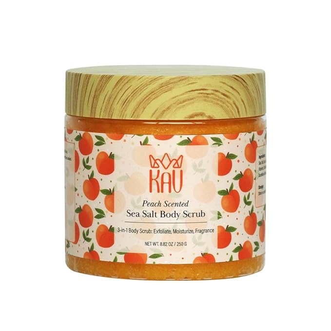 KAV 4 Pack Natural Salt Body Scrub - Exfoliating Face & Body Scrub for Moisturizing Skin, Dead Cell Removal & Relaxation | Spa Treatment, Skin Rejuvenation, At-Home Self Care