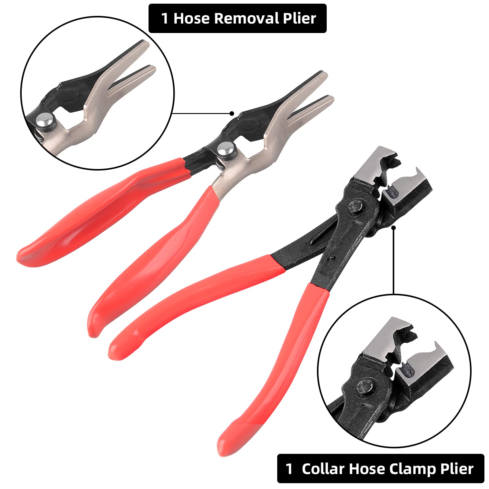 9-Piece Automotive Wire Long Reach Hose Clamp Pliers Set - Fuel, Oil & Water Hose Removal Tool Kit for Car, Truck & Motorcycle Repair (Professional Mechanic Use)