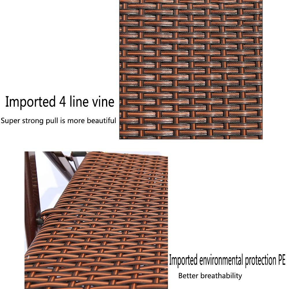 Comfortable Folding Wicker Lounge Chair for Office, Balcony & Beach - Portable Outdoor Chair with Cool Backrest - Perfect for Relaxing, Sunbathing & Lunch Breaks