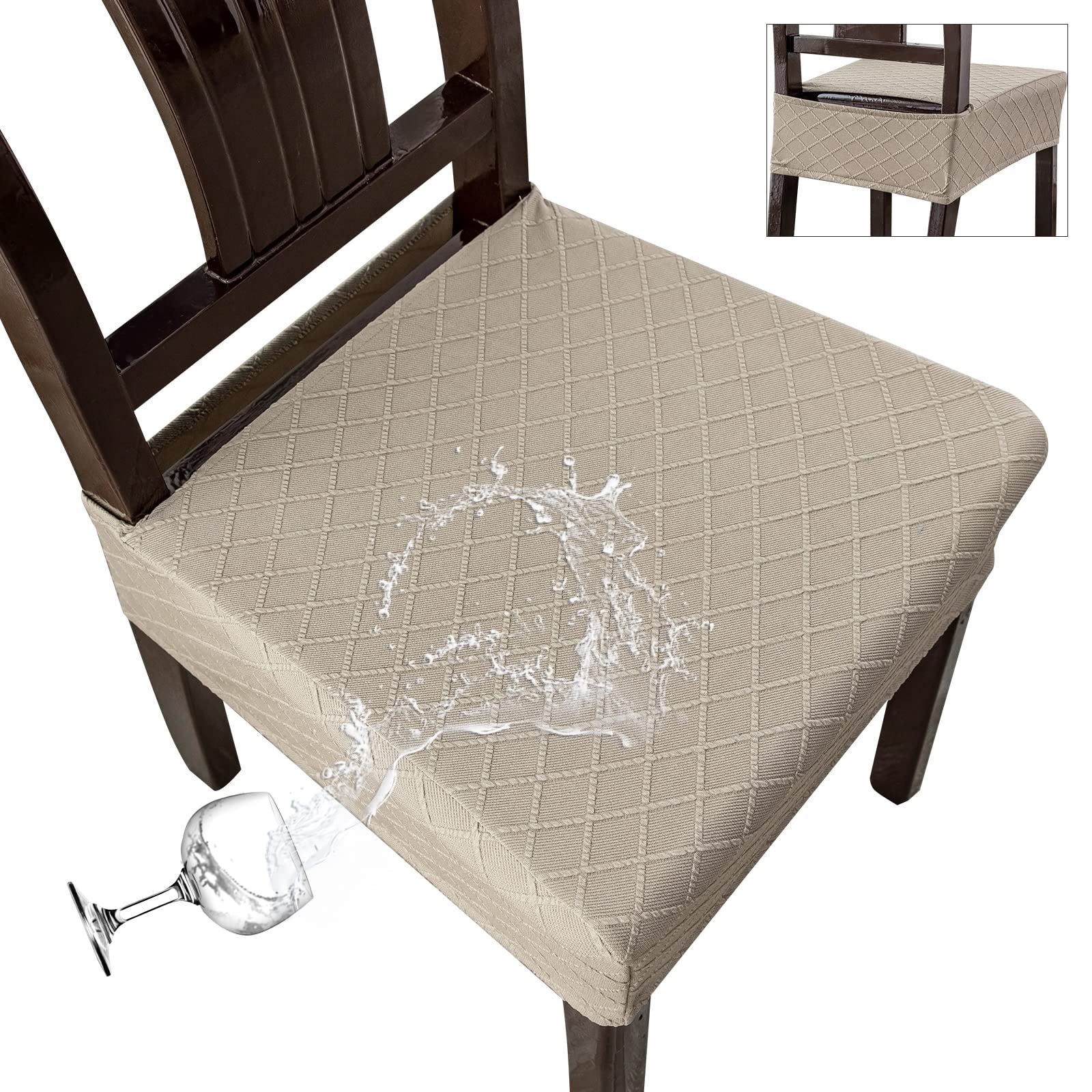 **Waterproof Chair Covers for Dining Room - Genina Washable Seat Slipcovers for Kitchen, Office, and Outdoor Use**    (Note: This optimized title includes keywords like 
