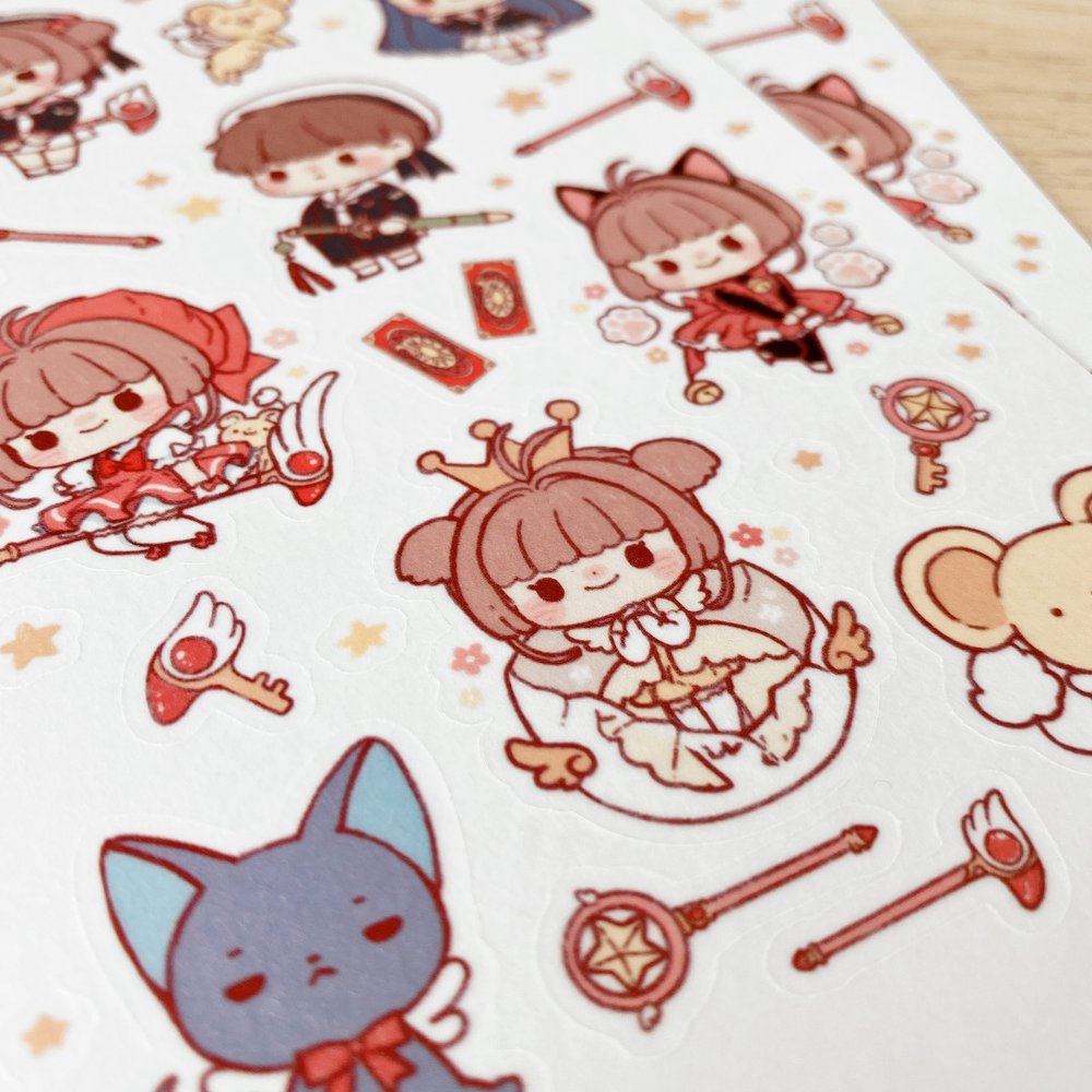 Cardcaptor Sakura Sticker Sheet - Kawaii Anime Decals for Laptops, Planners & DIY Crafts | Cute Japanese Stationery Collection