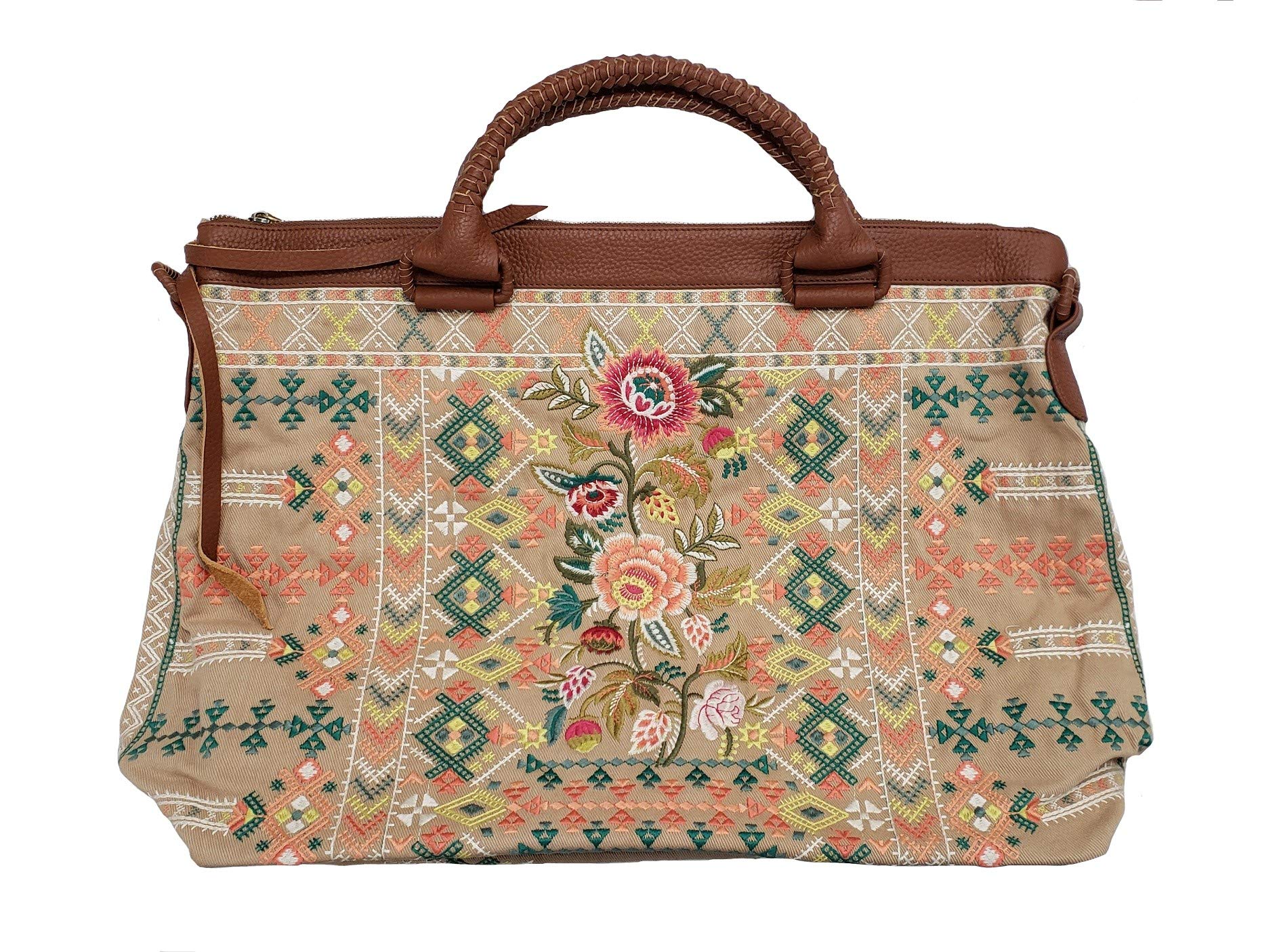 Johnny Was Chandra Overnight Tote Bag - Stylish Travel Bag for Women, Spacious Carryall with Pockets, Perfect for Weekend Getaways & Beach Trips (J06320-2)