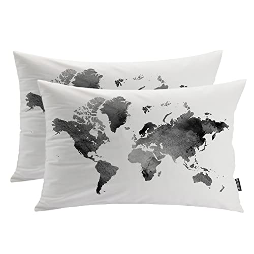 Map World Map White Greyb