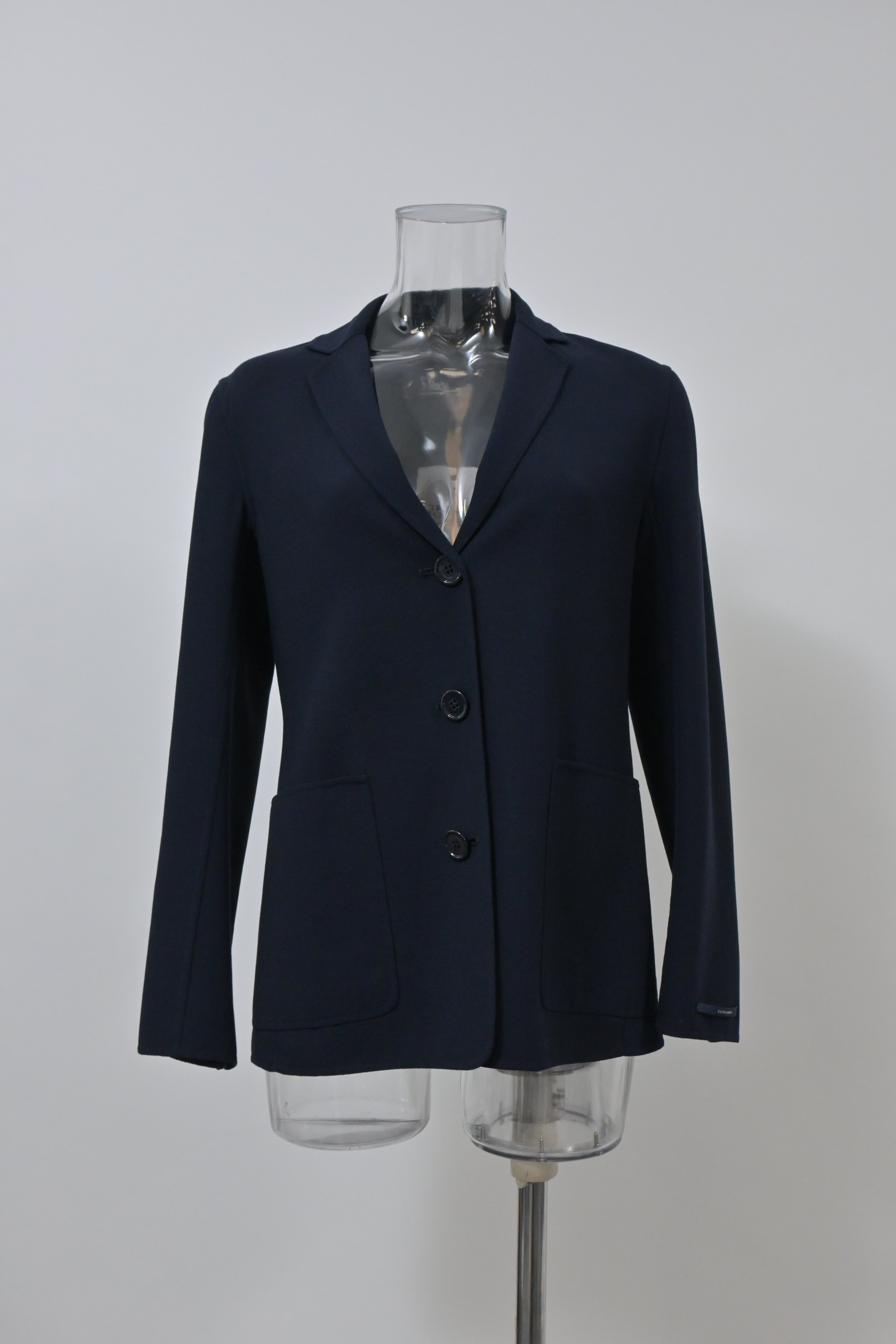 Max Mara Navy Blue Wool Single Breasted Cucito Amano Jacket for Women | Elegant Office Wear & Formal Occasions