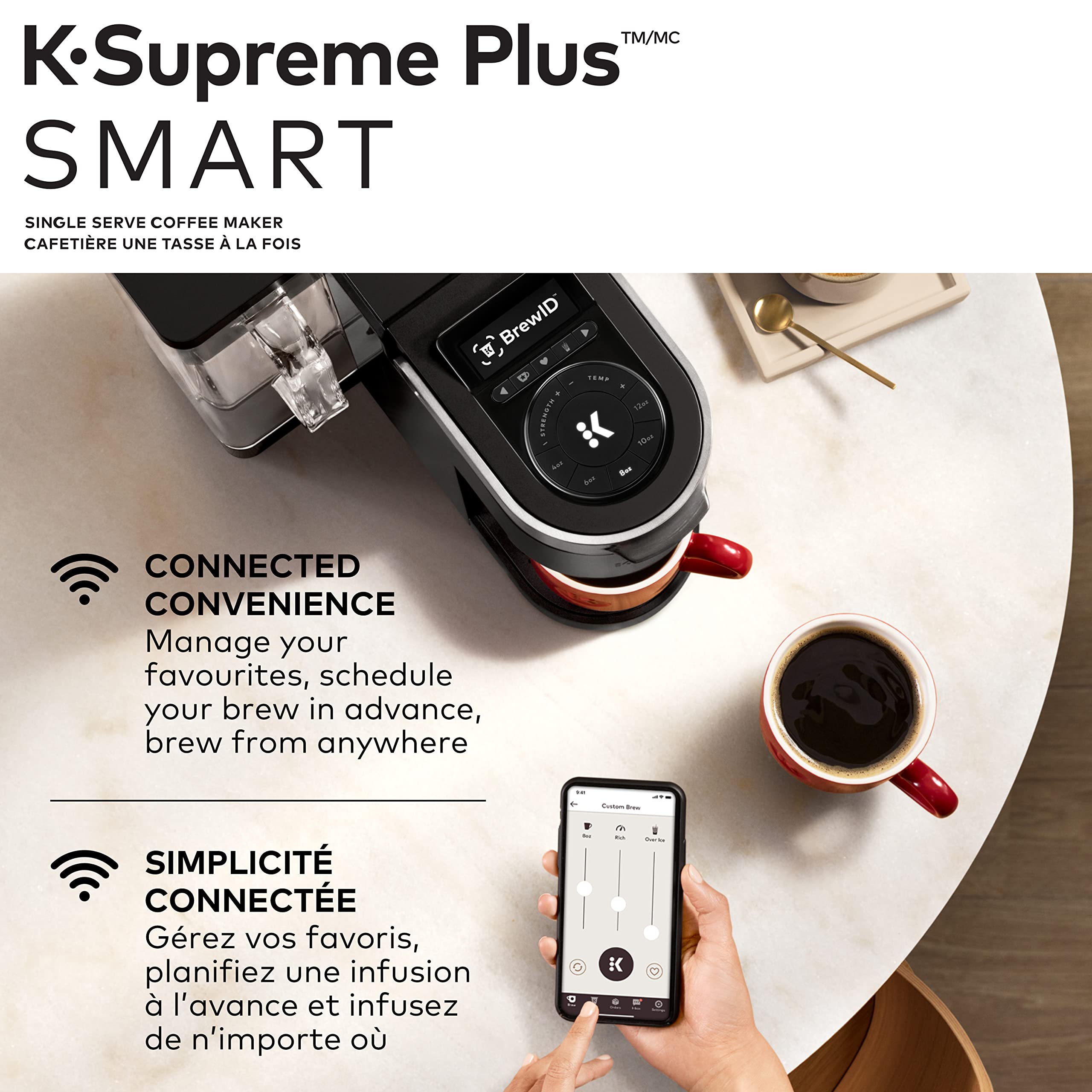 Keurig K-Supreme Plus SMART Single Serve K-Cup Pod Coffee Maker with WiFi Connectivity & App Control, Black - Perfect for Home, Office & Small Business Use
