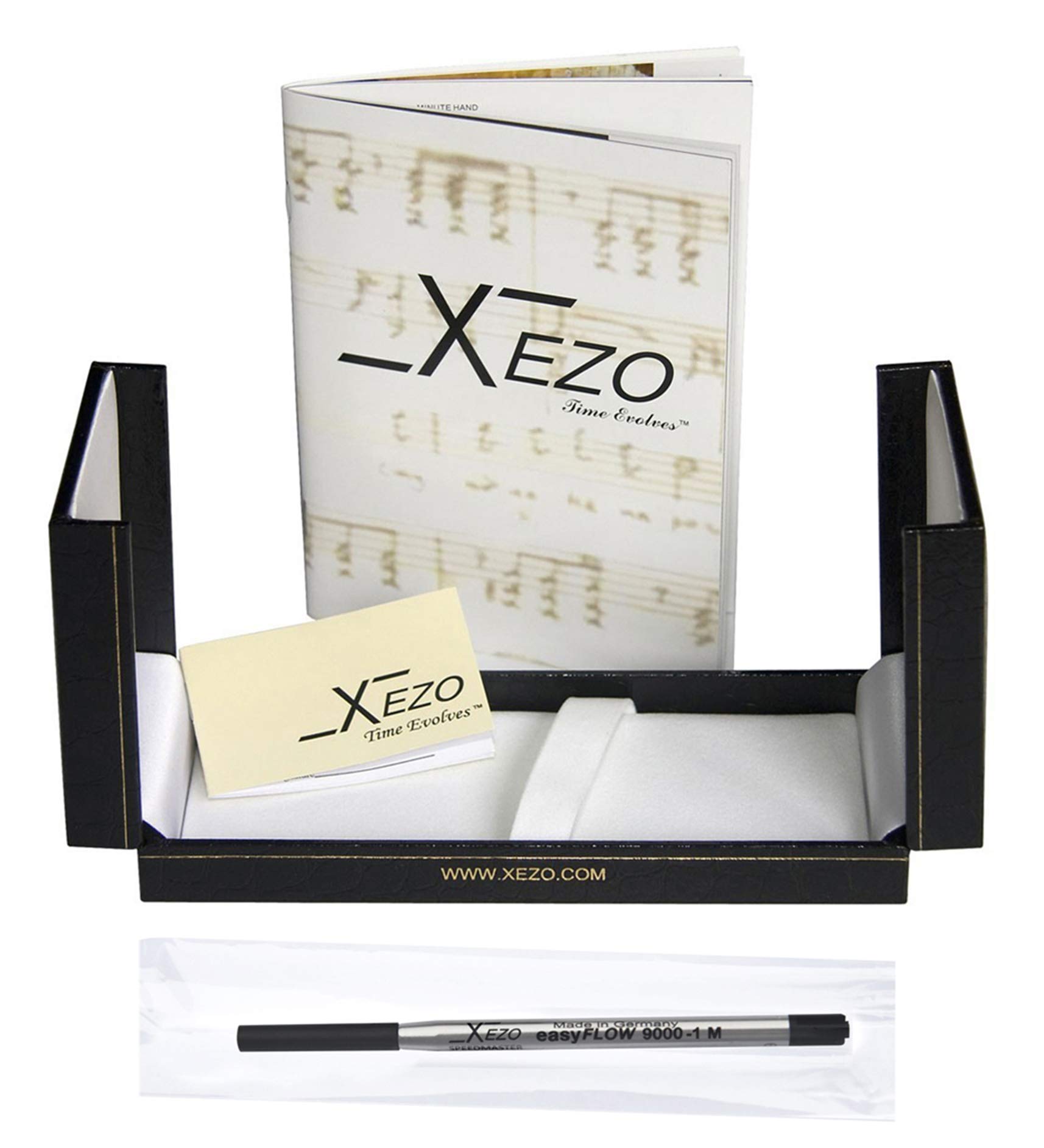 Xezo Maestro Twist Action Ballpoint Pen - Medium Point, Oceanic White Mother of Pearl with 925 Sterling Silver & 18K Gold Plating - Handcrafted Limited Edition Serialized Luxury Pen for Business Gifts, Executive Writing & Collectors