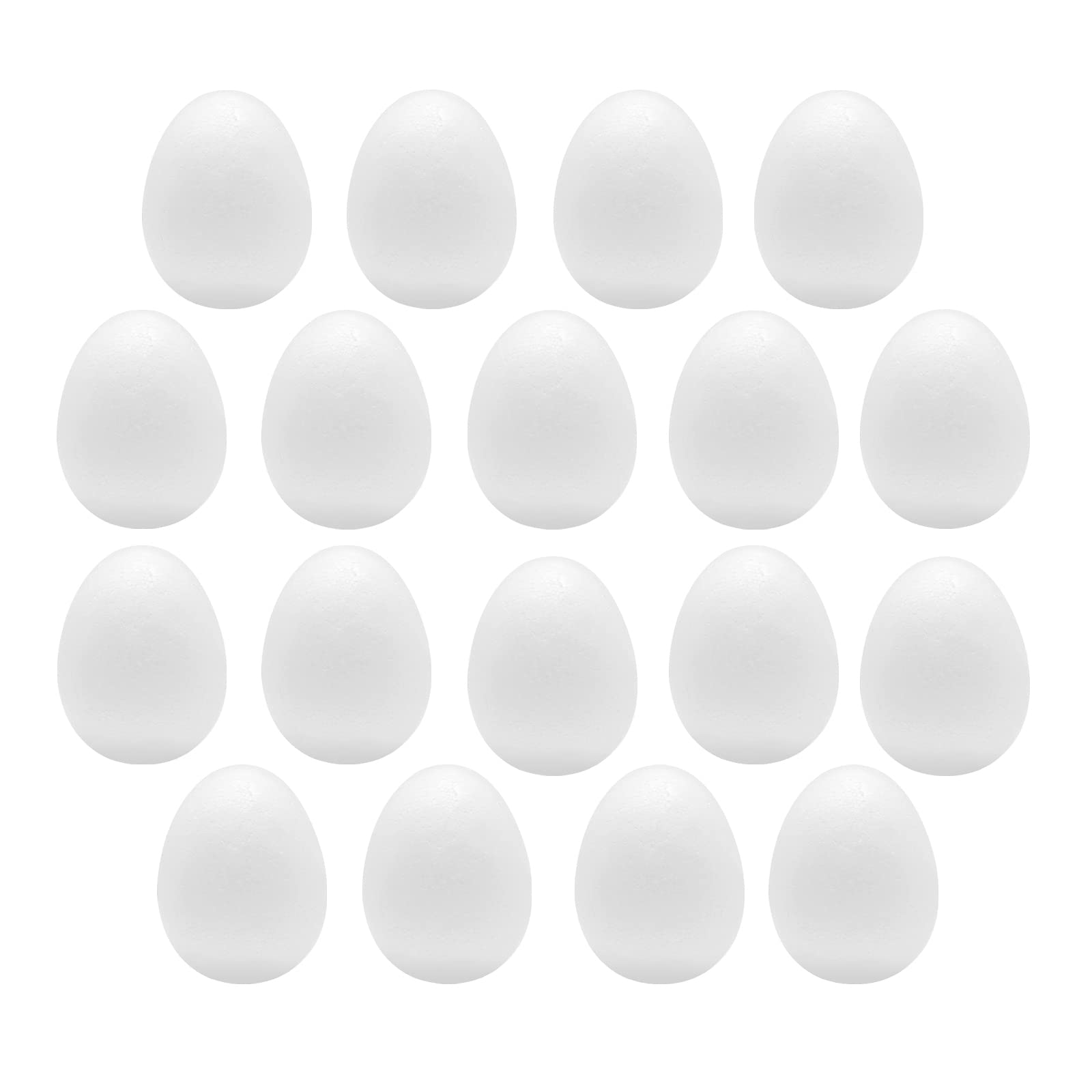 FFchuanhe 18-Pack 4 Inch White Polystyrene Foam Easter Eggs for DIY Crafts - Perfect for Easter Decorations, Halloween Projects, School Activities & Home Decor