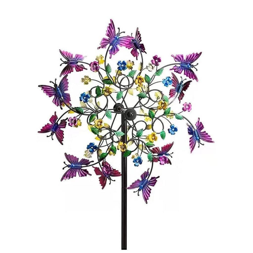 DOUBAO Elegant Metal Wind Spinner - Wrought Iron Garden Stake with Rotating Windmill Design for Outdoor Flower Beds, Patio, Lawn & Yard Decor - Perfect for Home, Garden, and Landscape Decoration