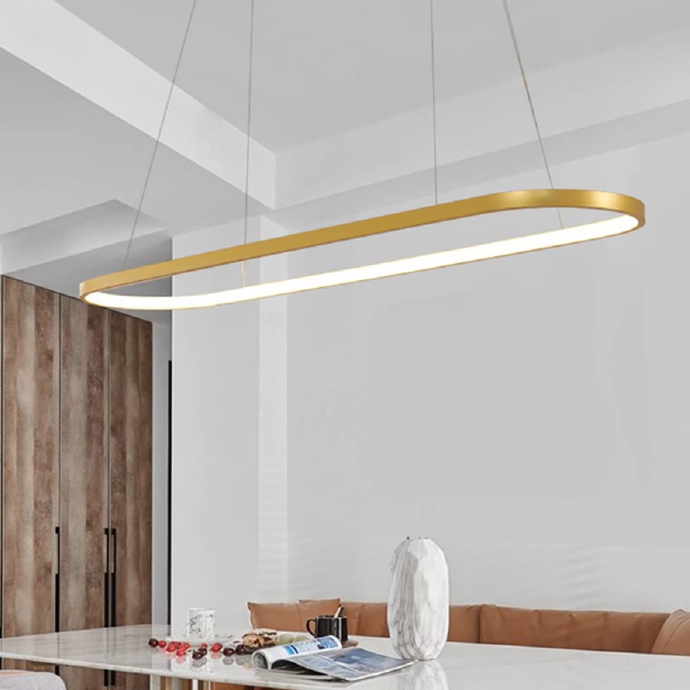 Modern Gold Oval Pendant Light - 35.5