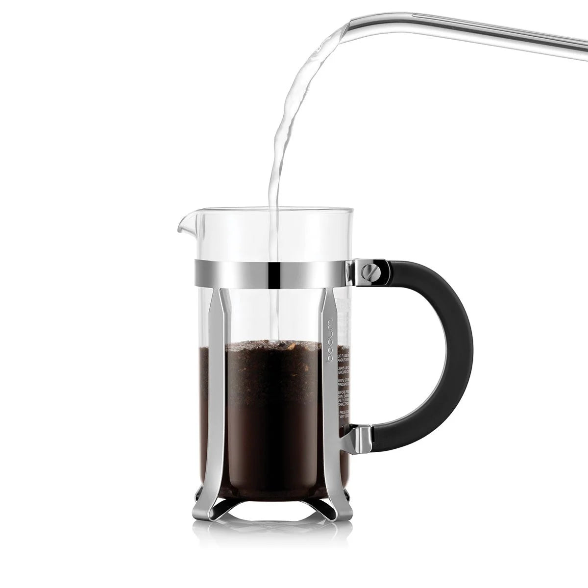 Bodum Chambord 3 Cup French Press Coffee Maker - Stainless Steel Chrome Plated for Rich & Bold Brew - Perfect for Home, Office & Camping Use