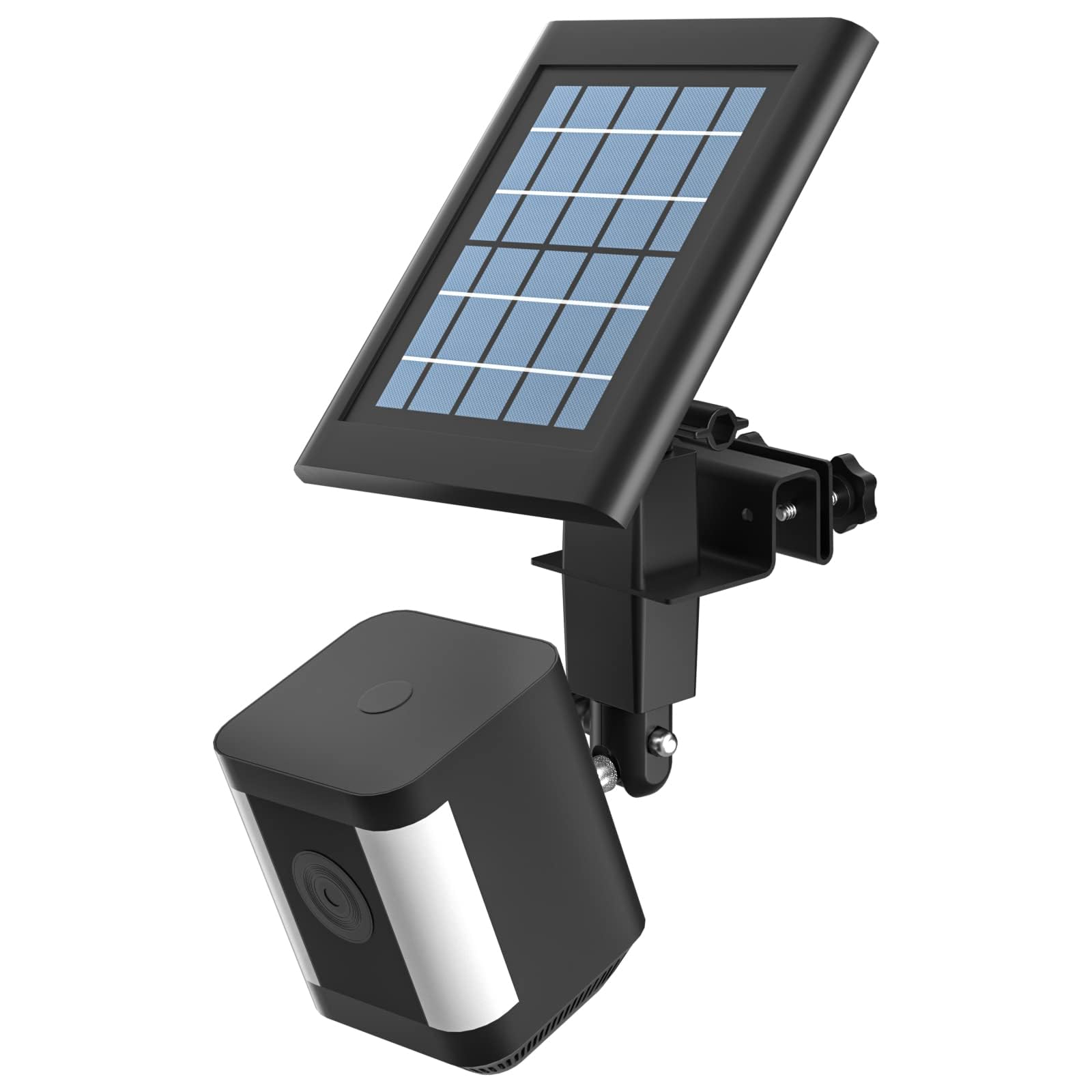 HOLACA 2-in-1 Weatherproof Gutter Mount for Ring Stick Up Cam Pro Solar Panel, Spotlight Cam Battery & Stick Up Cam Battery - Outdoor Security Camera Accessories (Black) - Perfect for Home Surveillance and Weather Protection