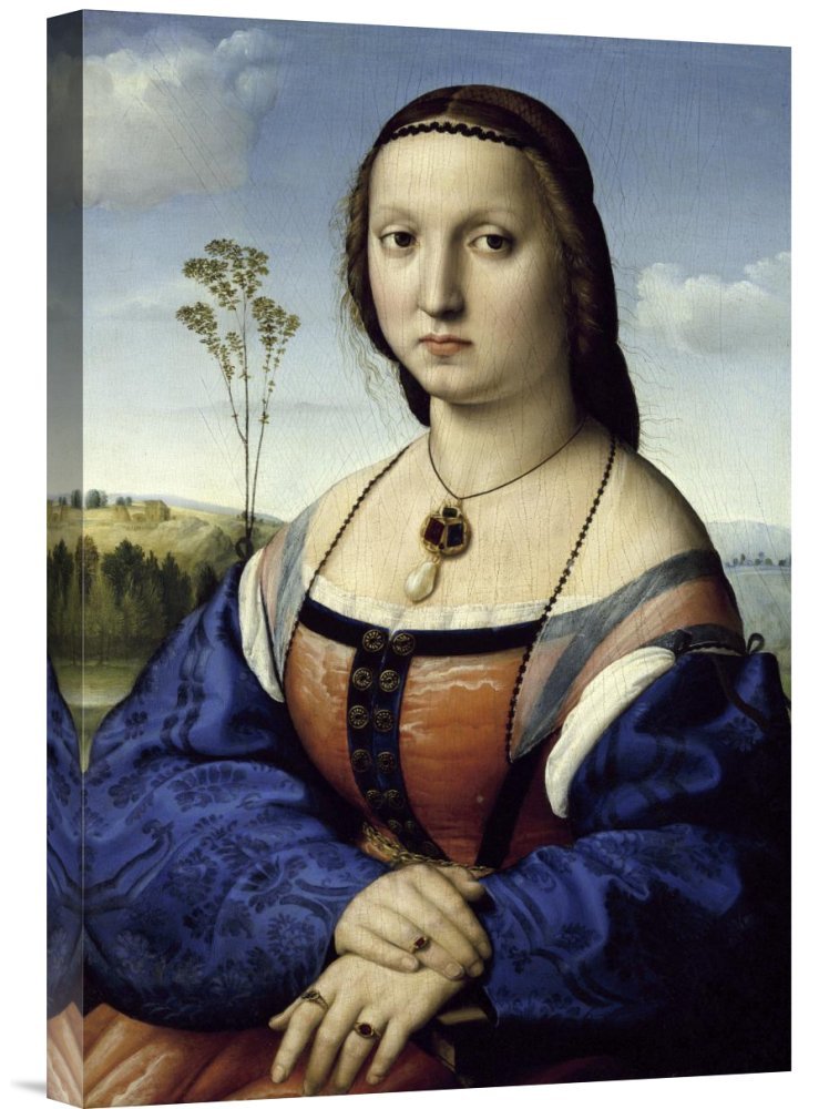 Raphael Portrait of Maddalena Strozzi Doni - Premium Gallery Wrap Canvas Art Print | Renaissance Wall Decor for Living Room, Bedroom & Office | Handmade Giclee Reproduction