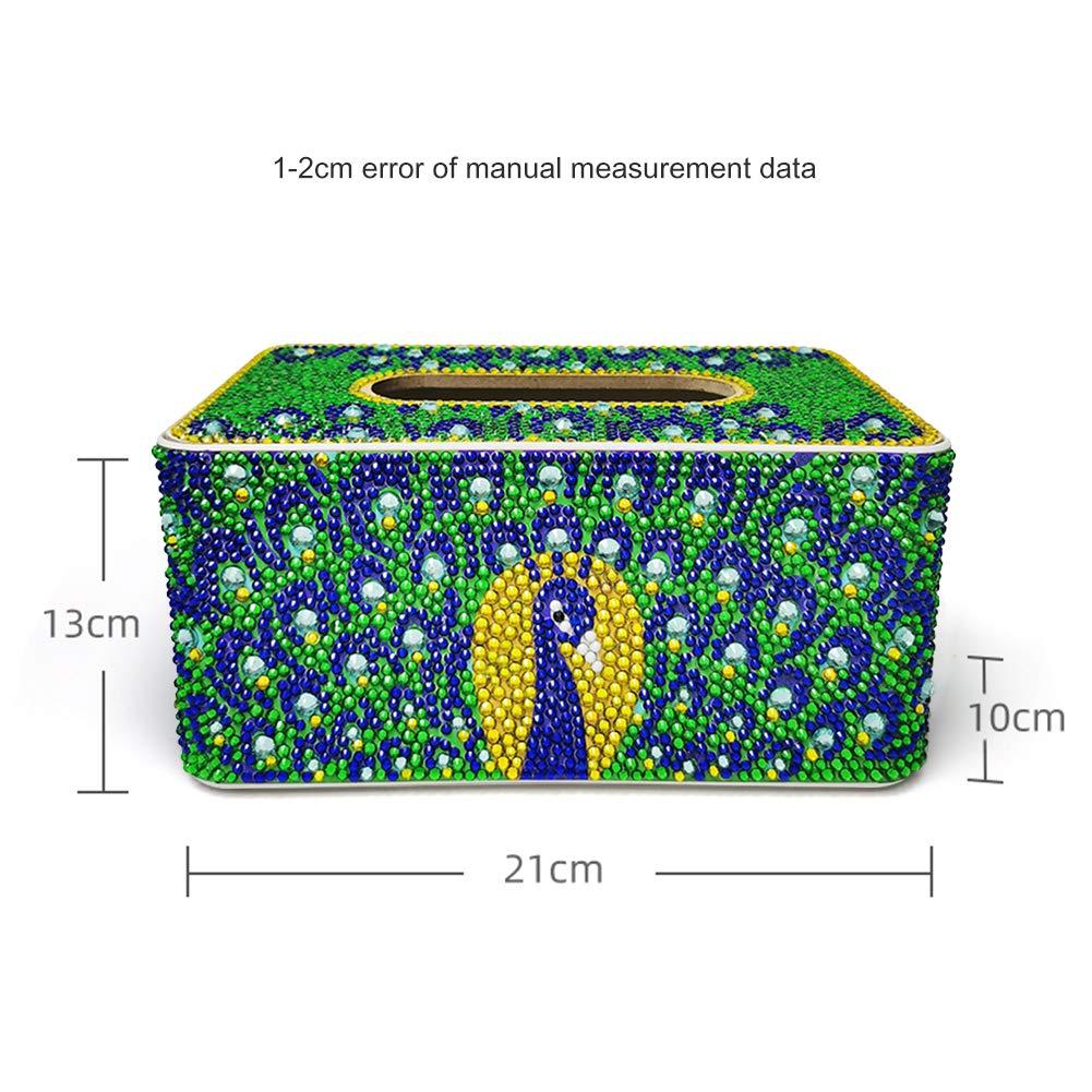 DIY Diamond Painting Tissue Box - Special Shape Drill Storage Box for Home Decor (Peafowl) | Perfect for Craft Rooms, Living Room Decor & Gift Giving