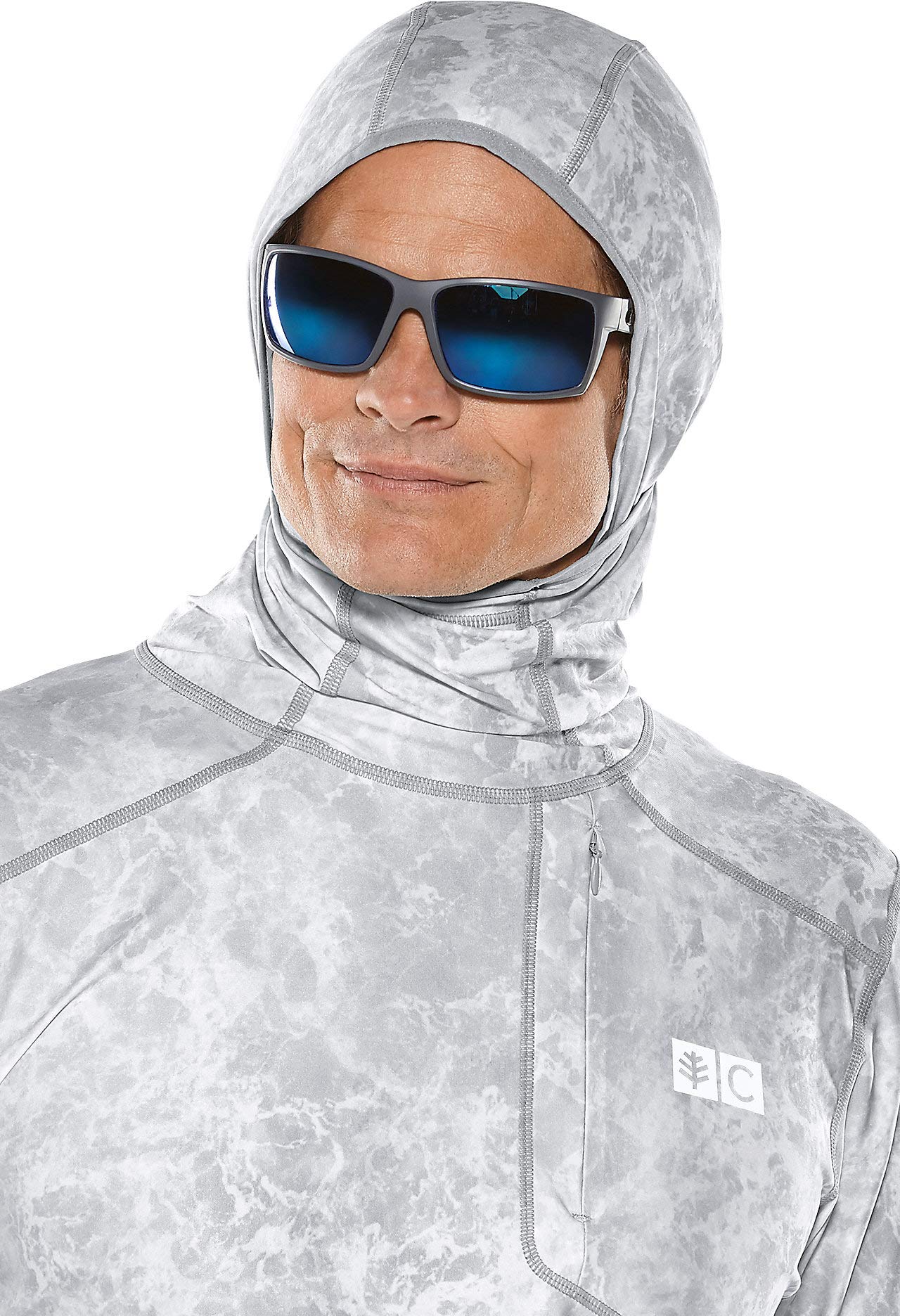 Coolibar UPF 50+ Men's Andros Fishing Hoodie - Sun Protective Shirt with Long Sleeves for Outdoor Activities, Fishing, Hiking & Beach Wear
