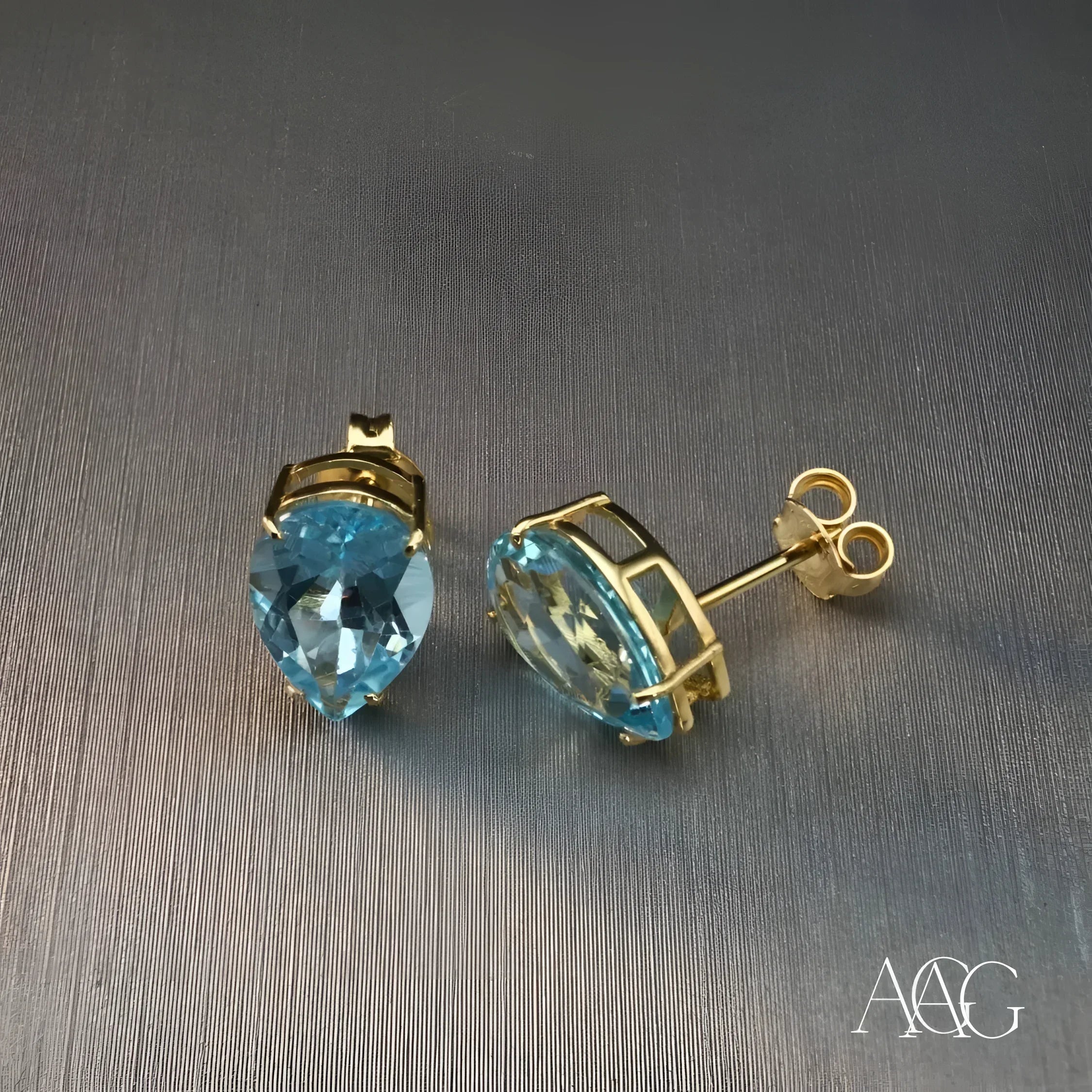 Exquisite Blue Topaz Gold Earrings for Women – Elegant Dangle Earrings for Parties, Weddings & Special Occasions