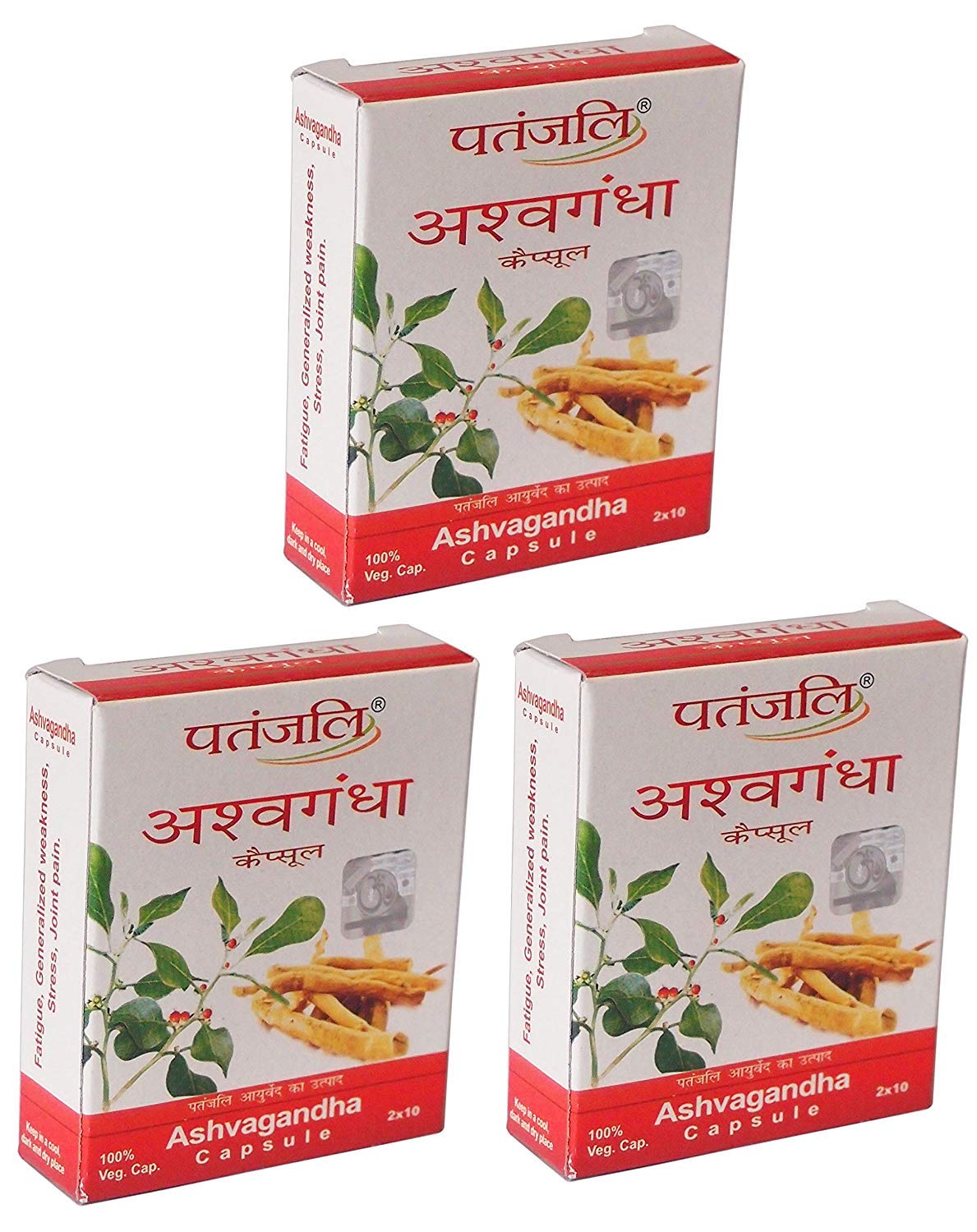 Patanjali Ashwagandha (Winter Cherry) 60 Veggie Capsules - Natural Stress Relief & Energy Booster Supplement for Men & Women - Supports Immunity, Sleep & Vitality - Daily Wellness & Ayurvedic Herbal Remedy