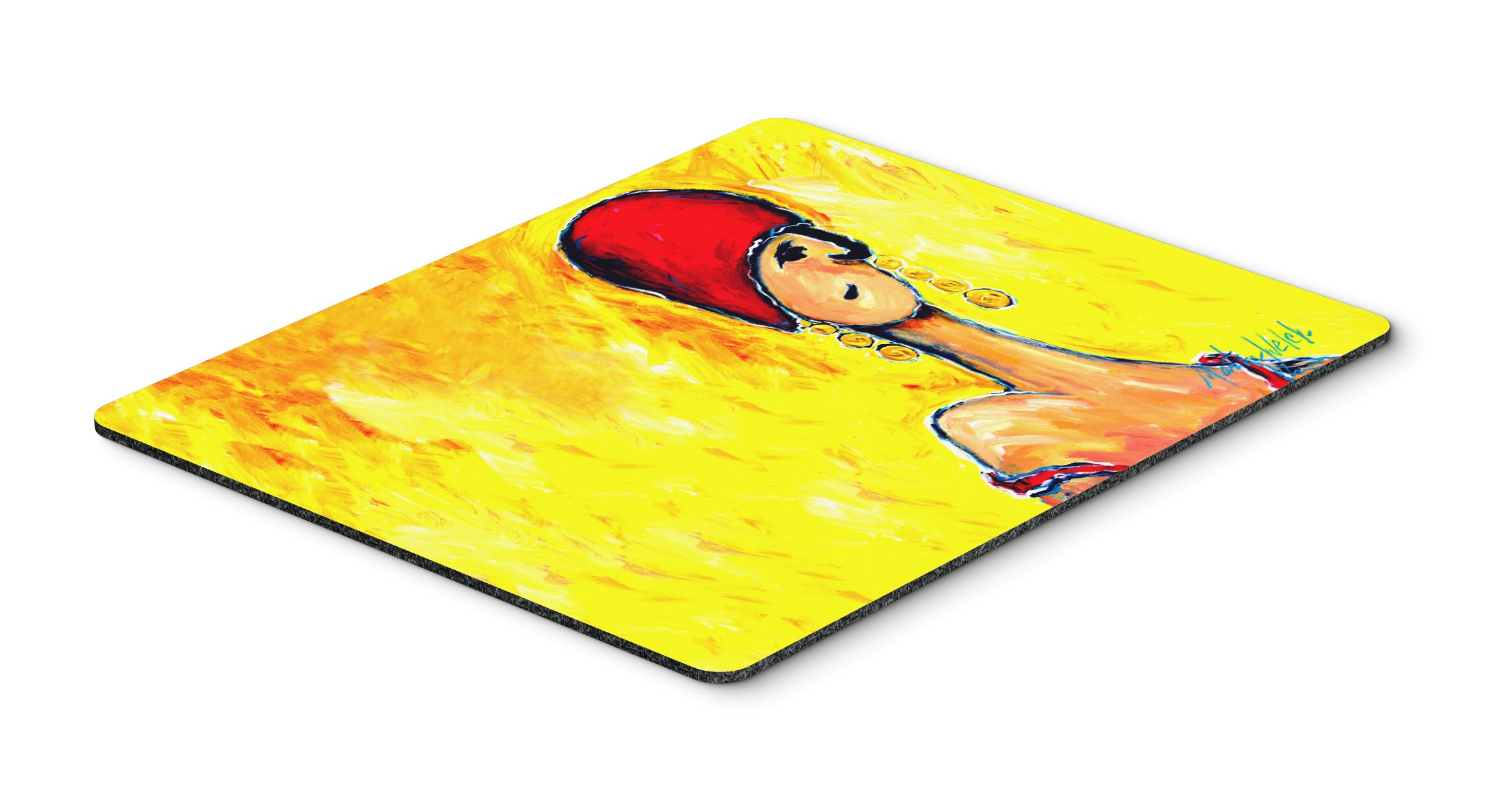 Caroline's Treasures MW1219MP Azalines Earrings Lady Mouse Pad - Large Washable Non-Slip Desk Mat for Home Office, Gaming & Computer Use | Cute Mouse Design for Workstations, Kitchen Hot Pad & Laptop Accessory