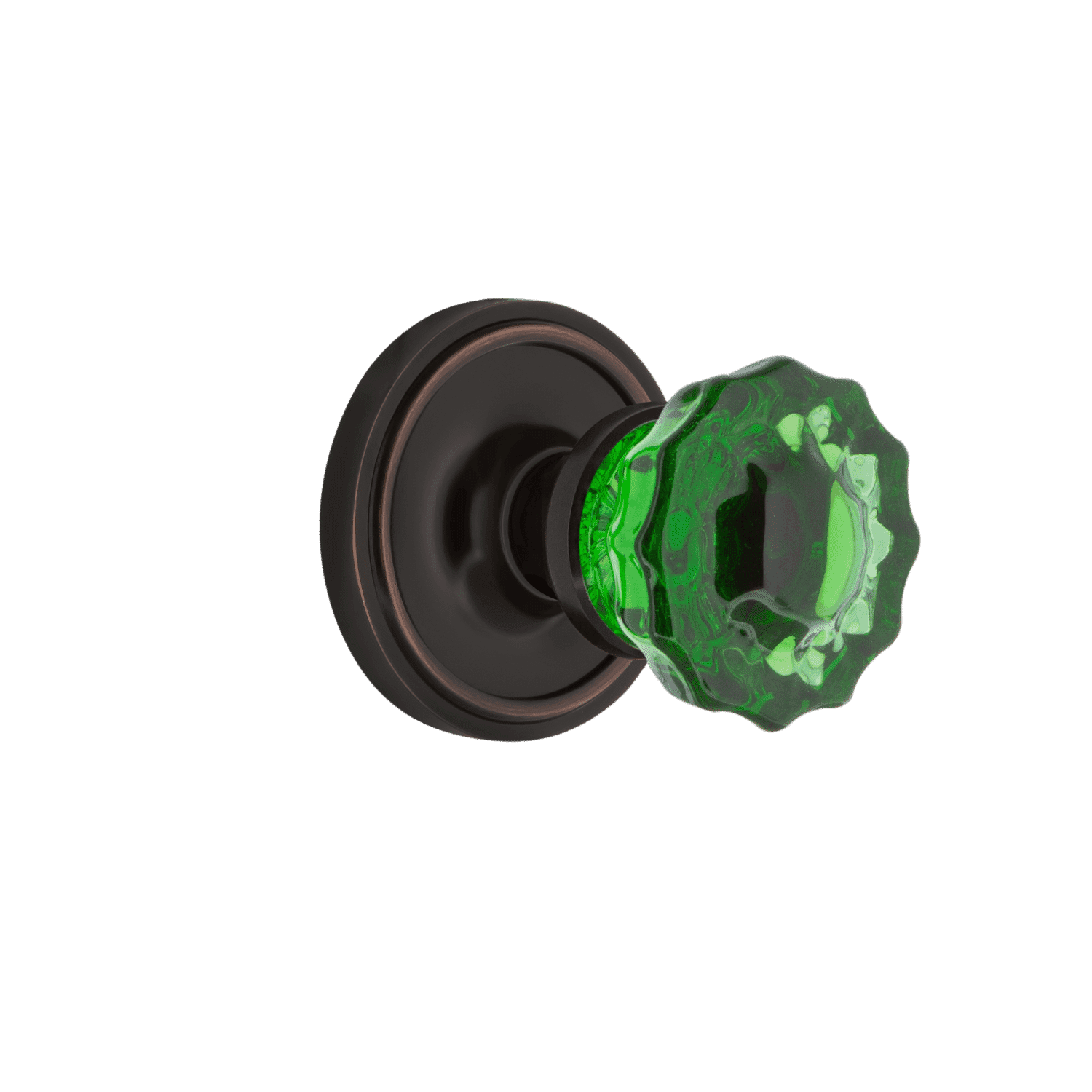 Vintage Bronze Cabinet Knob with Emerald Crystal Rosette - Elegant Hardware for Dressers, Wardrobes & Home Decor
