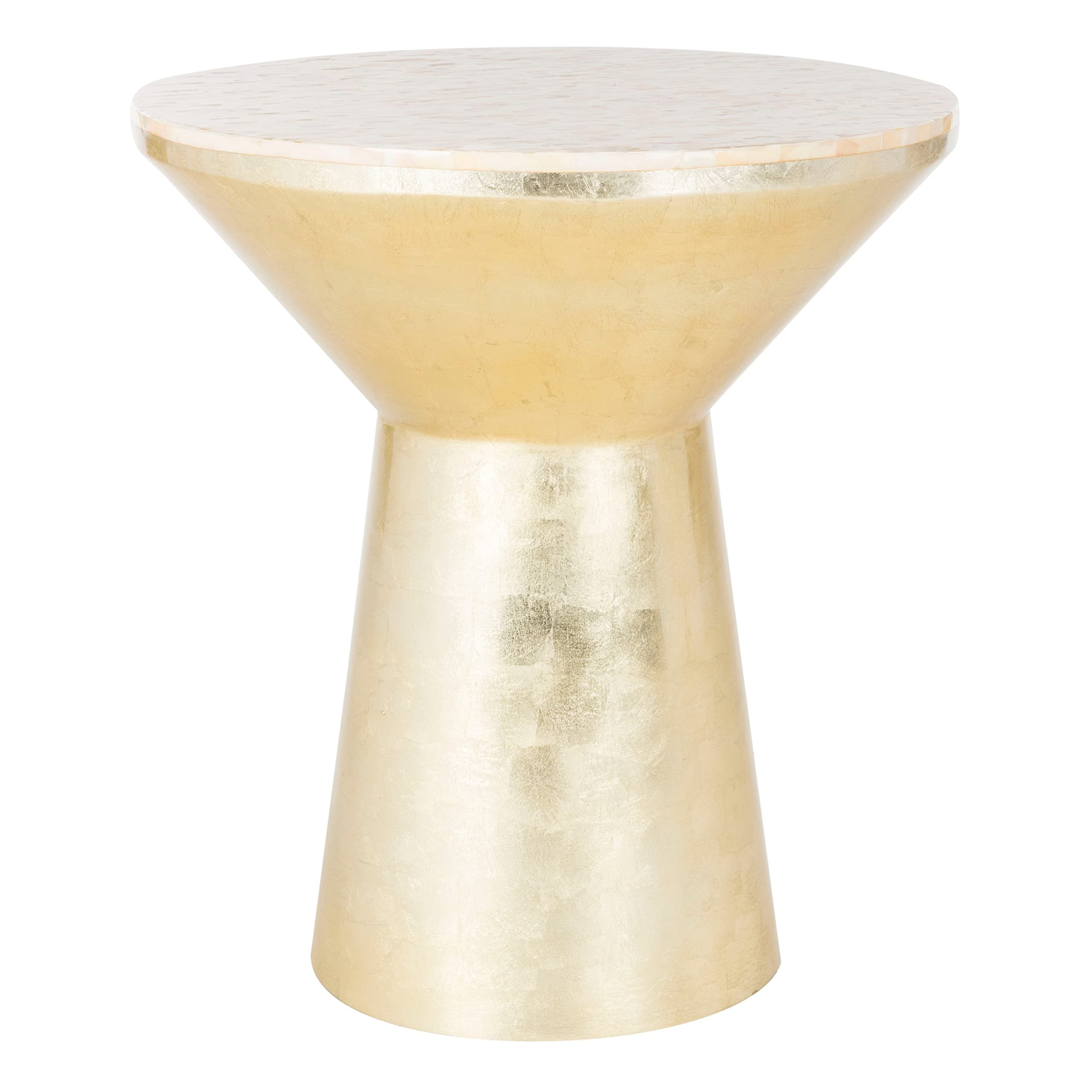 Safavieh Fae Mosaic Round Side Table - Pink Champagne & Gold Accent - Perfect for Living Room, Bedroom, or Office Decor