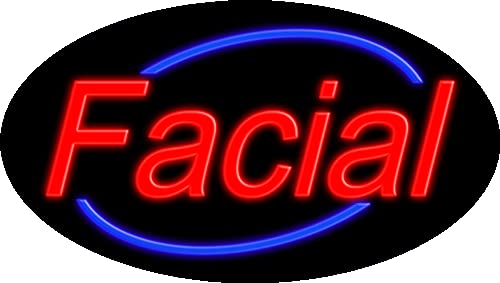 Custom Neon Facial Glass Sign #14001 - Handmade in USA - Perfect for Bar, Salon, or Home Decor