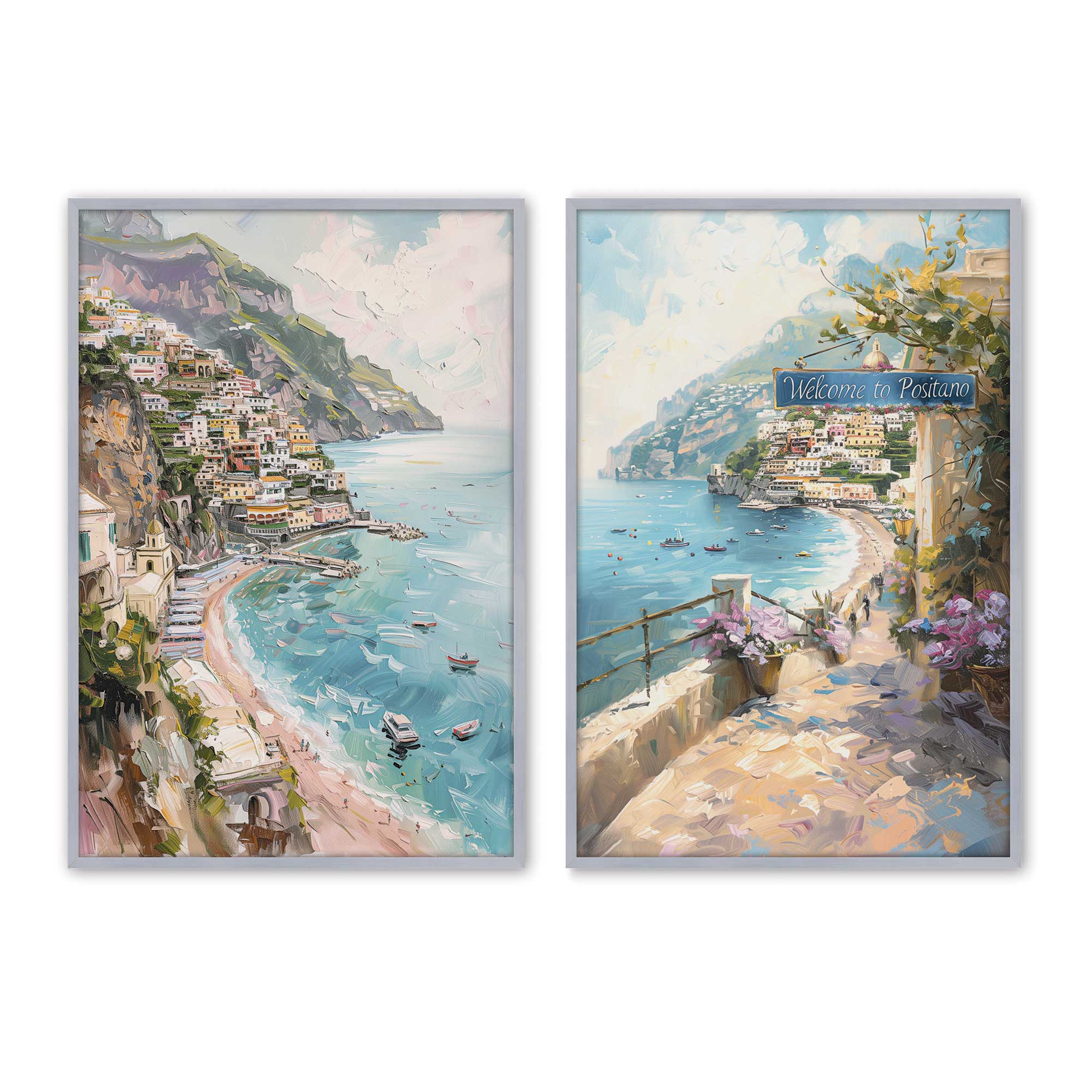 Coastal Charm Paradise Wall Art Set of 2 - Premium Archival Matte Paper Prints for Beach House Decor | Perfect for Living Room, Bedroom & Office Wall Decor