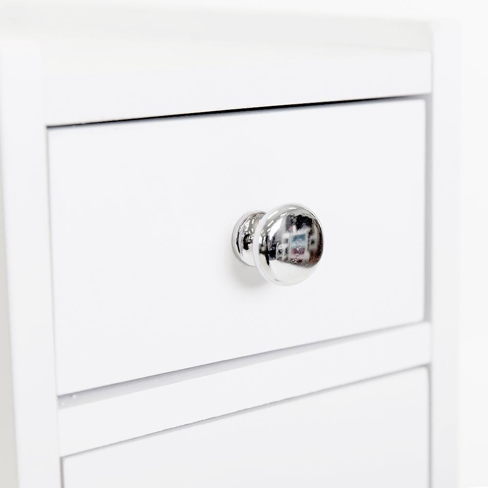 Slim Pull-Out Bathroom Storage Cabinet - White | Space-Saving Organizer for Towels, Toiletries & Cleaning Supplies | Perfect for Small Bathrooms, Laundry Rooms & Kitchens