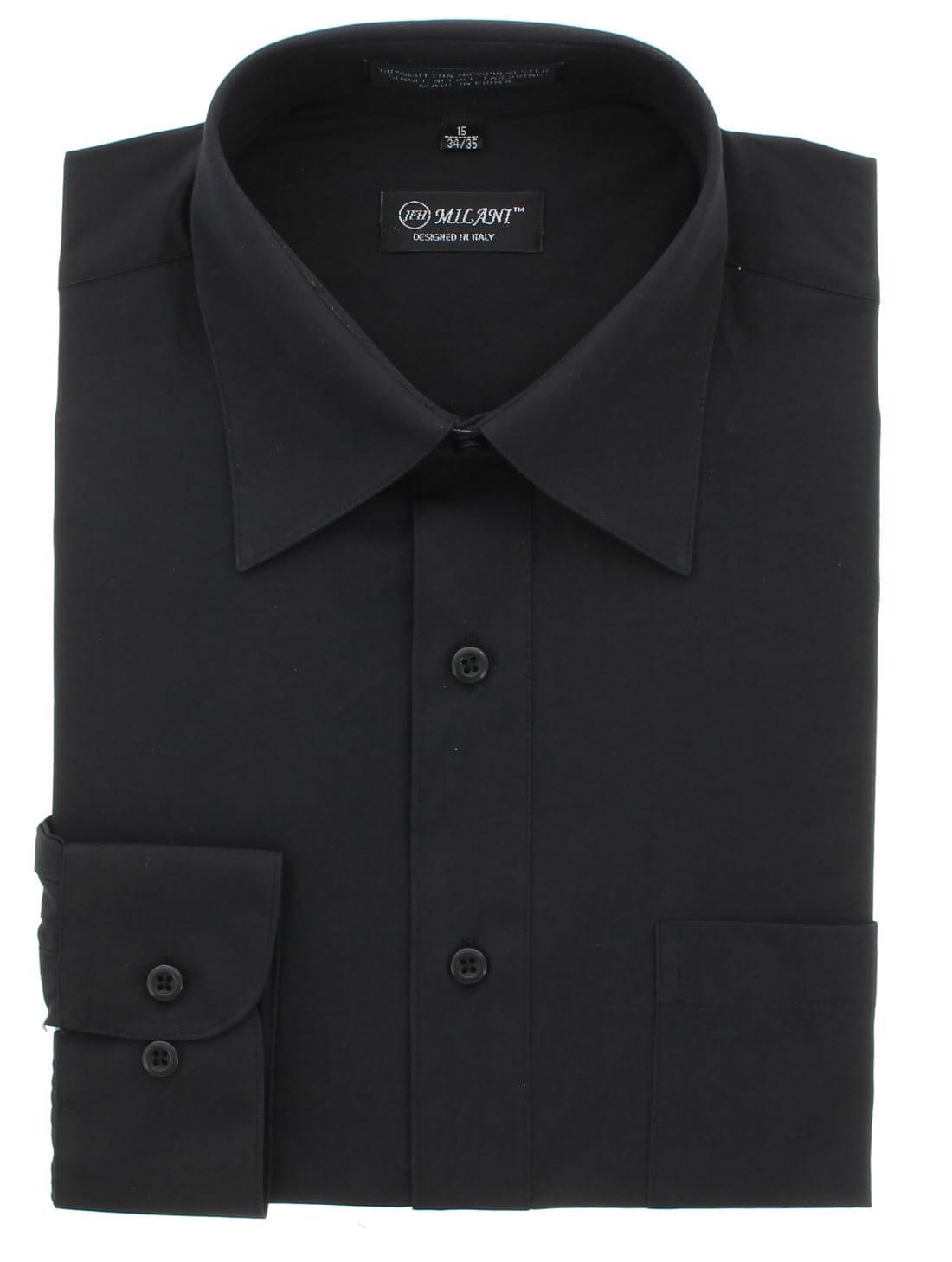 Milani Men's Dress Shirt with Convertible Cuffs - Premium Formal & Business Attire for Office, Weddings & Special Occasions