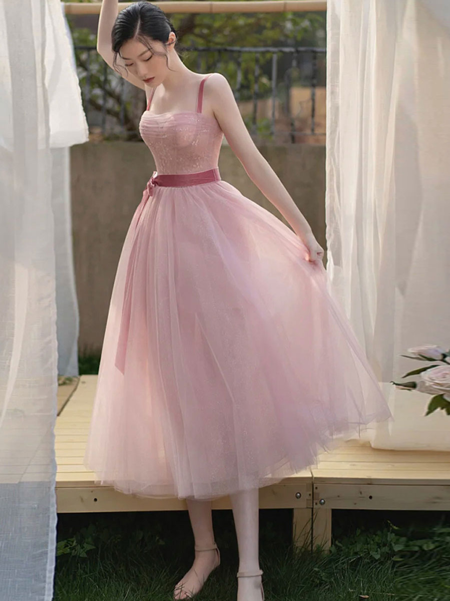 Elegant Pink A-Line Tulle Short Prom Dress for Homecoming - Perfect for Dances, Parties & Special Occasions